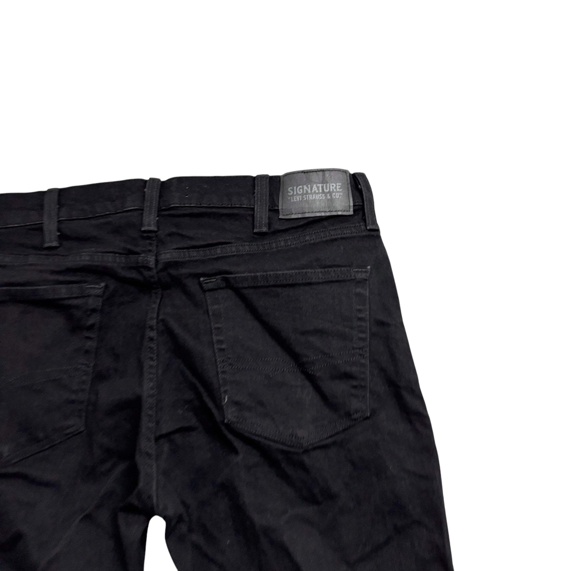 Levis Signature Jeans W38 L30 Mens Black Slim Fit Stretch Denim (E)