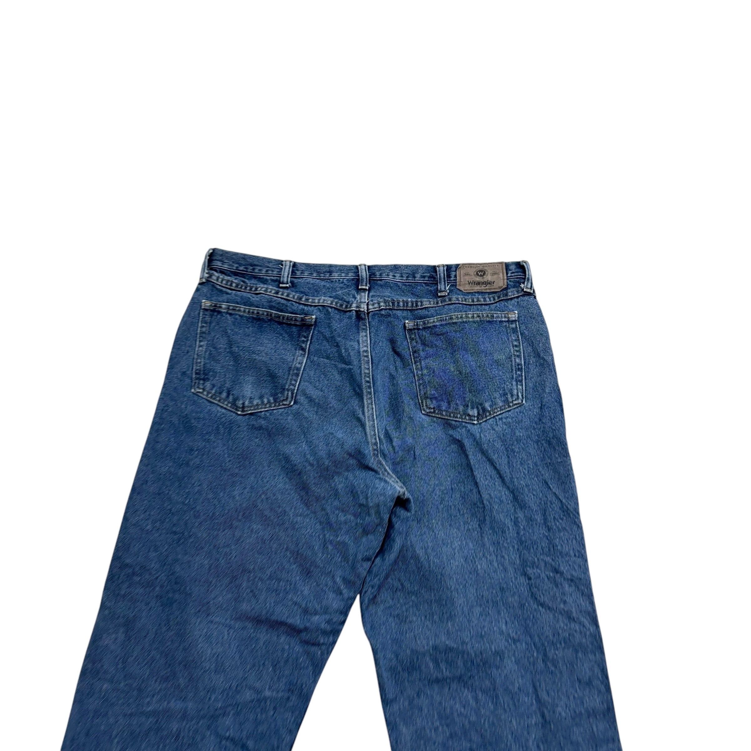 Wrangler Jeans W38 L30 Mens Mid Blue Relaxed Straight Fit Denim