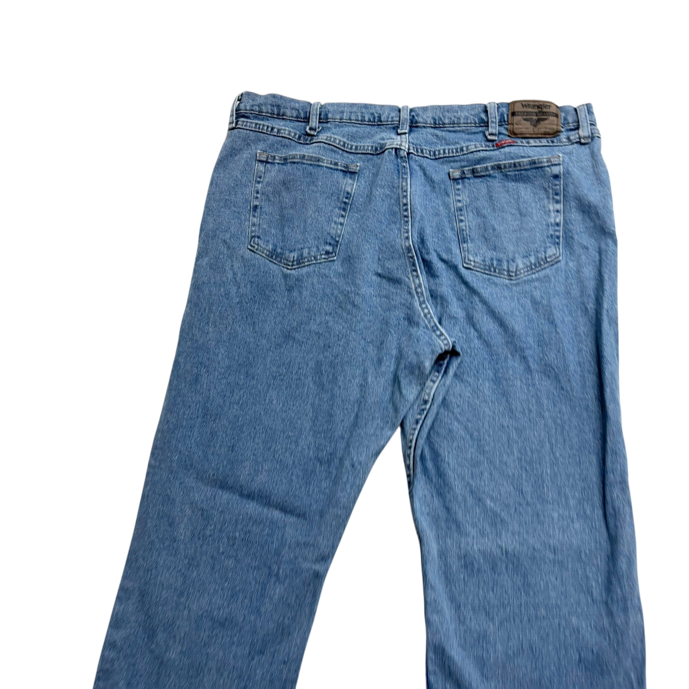 Wrangler Jeans W42 L30 Mens Light Blue Relaxed Straight Fit Stretch Denim (E)