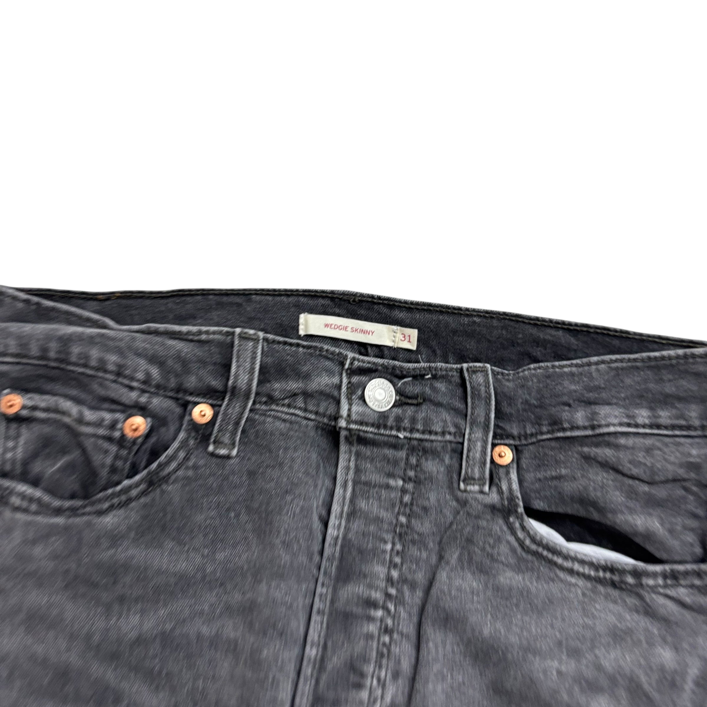 Levis Wedgie Jeans W31 Womens Wedgie Skinny Fit Grey Stretch Denim (E)