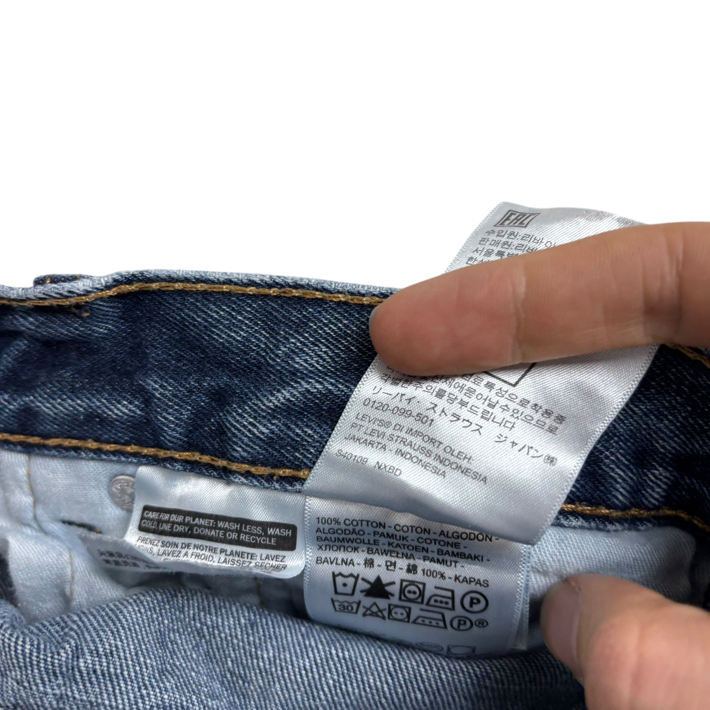 Levis 505 Jeans W33 L30 Mens Mid Blue Regular Straight Fit Denim