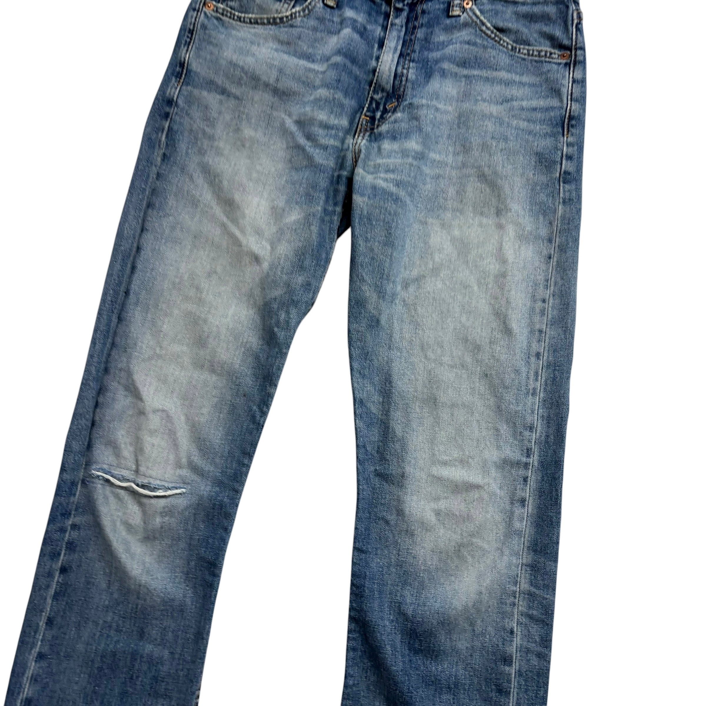 Levis 513 Jeans W32 L34 Mens Mid Blue Slim Straight Fit Stretch Denim (F)