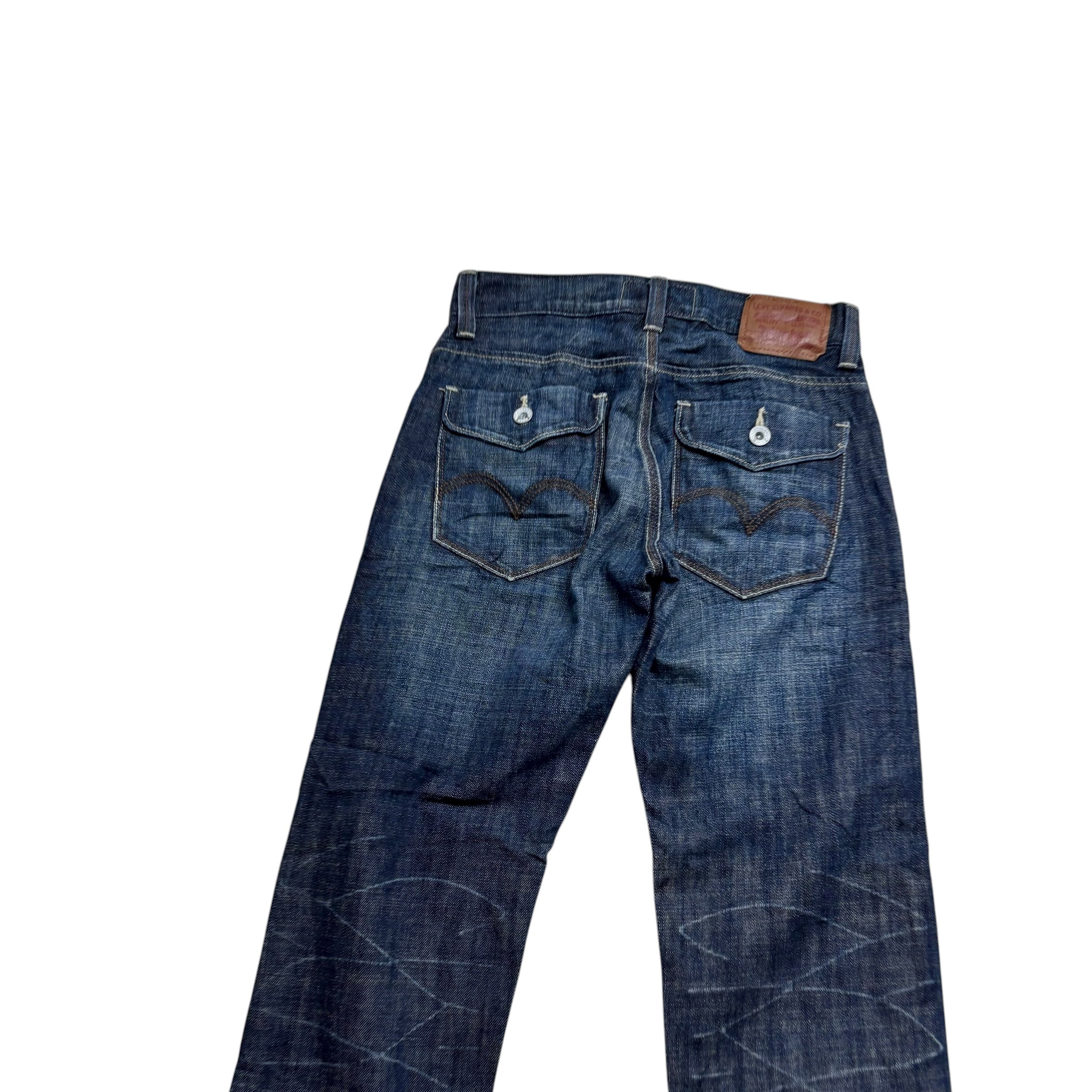 Levis 514 Jeans W30 L32 Mens Dark Blue Regular Straight Fit Vintage Denim (E)