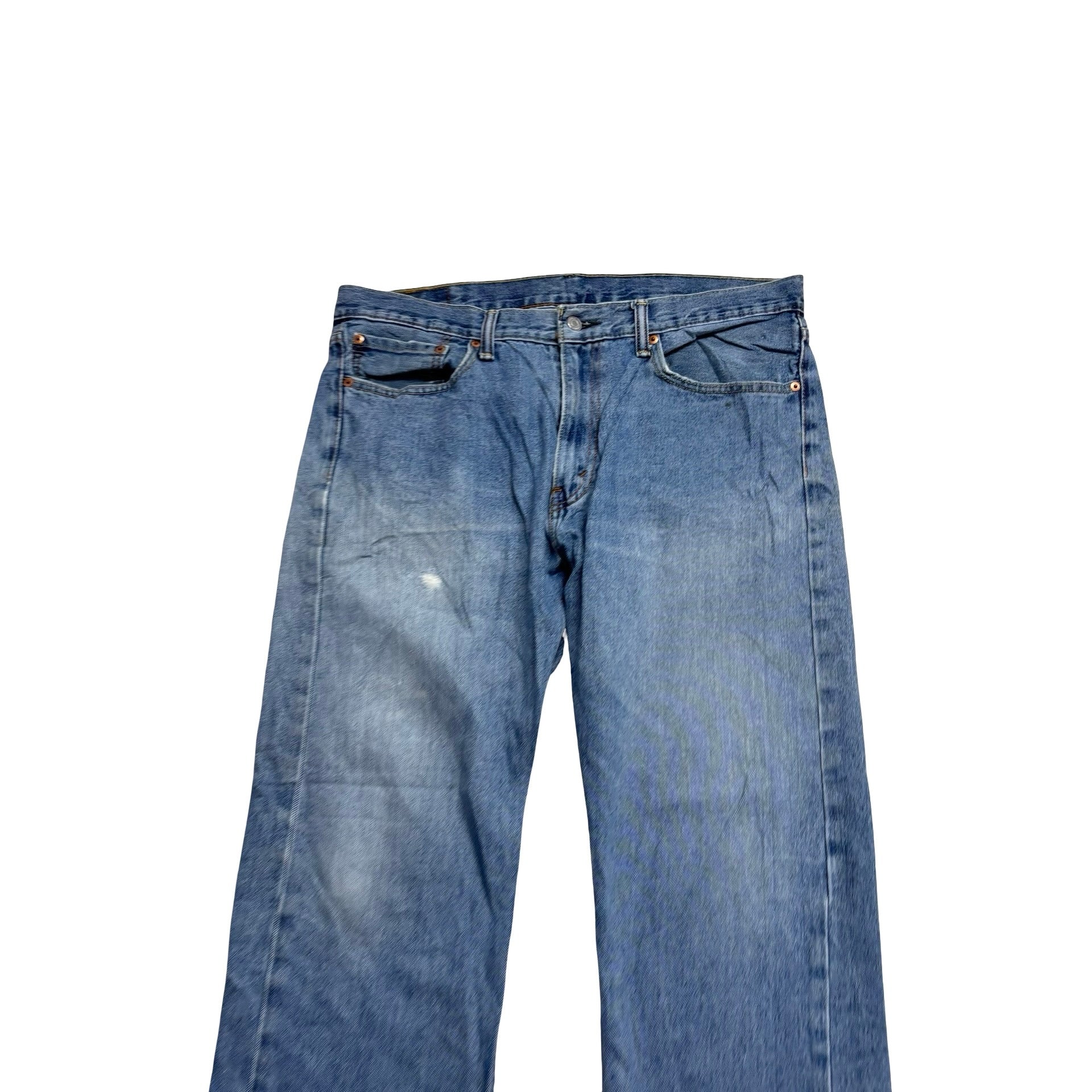 Levis 505 Jeans W36 L30 Mens Light Blue Regular Straight Fit Denim