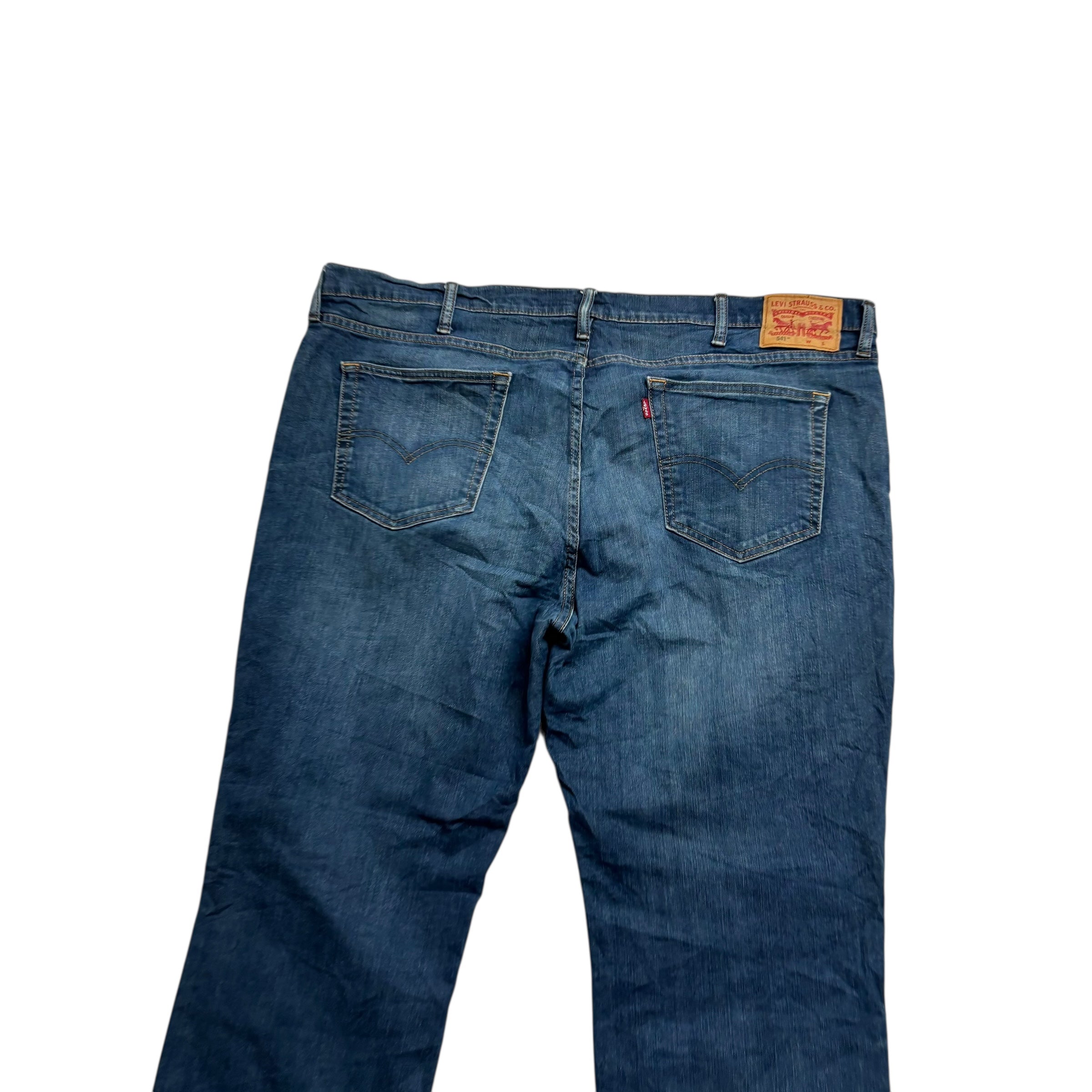 Levis 541 Jeans W46 L30 Mens Dark Blue Athletic Tapered Fit Stretch Denim (E)