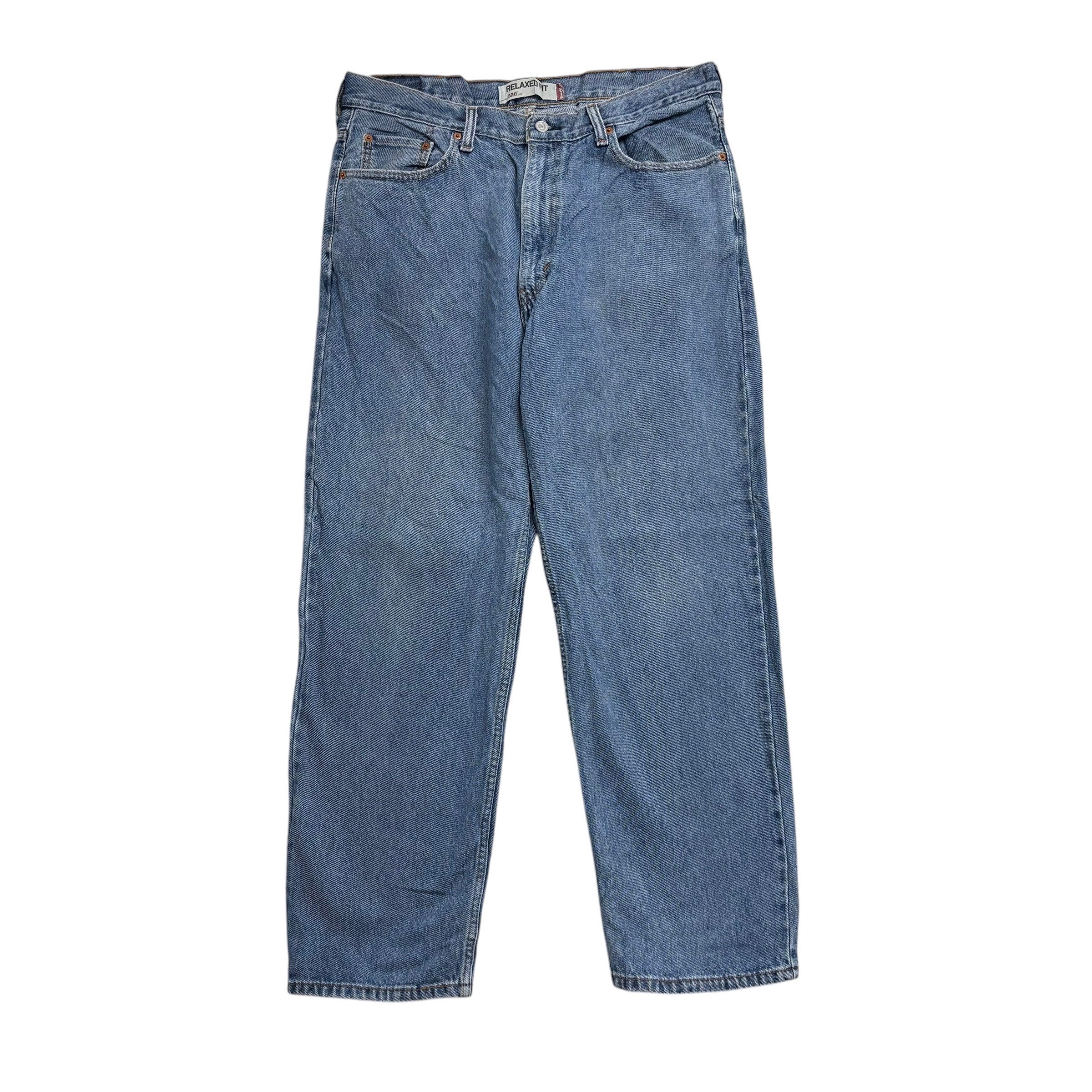Levis 550 Jeans W38 L30 Mens Mid Blue Baggy Relaxed Straight Vintage Denim (E)
