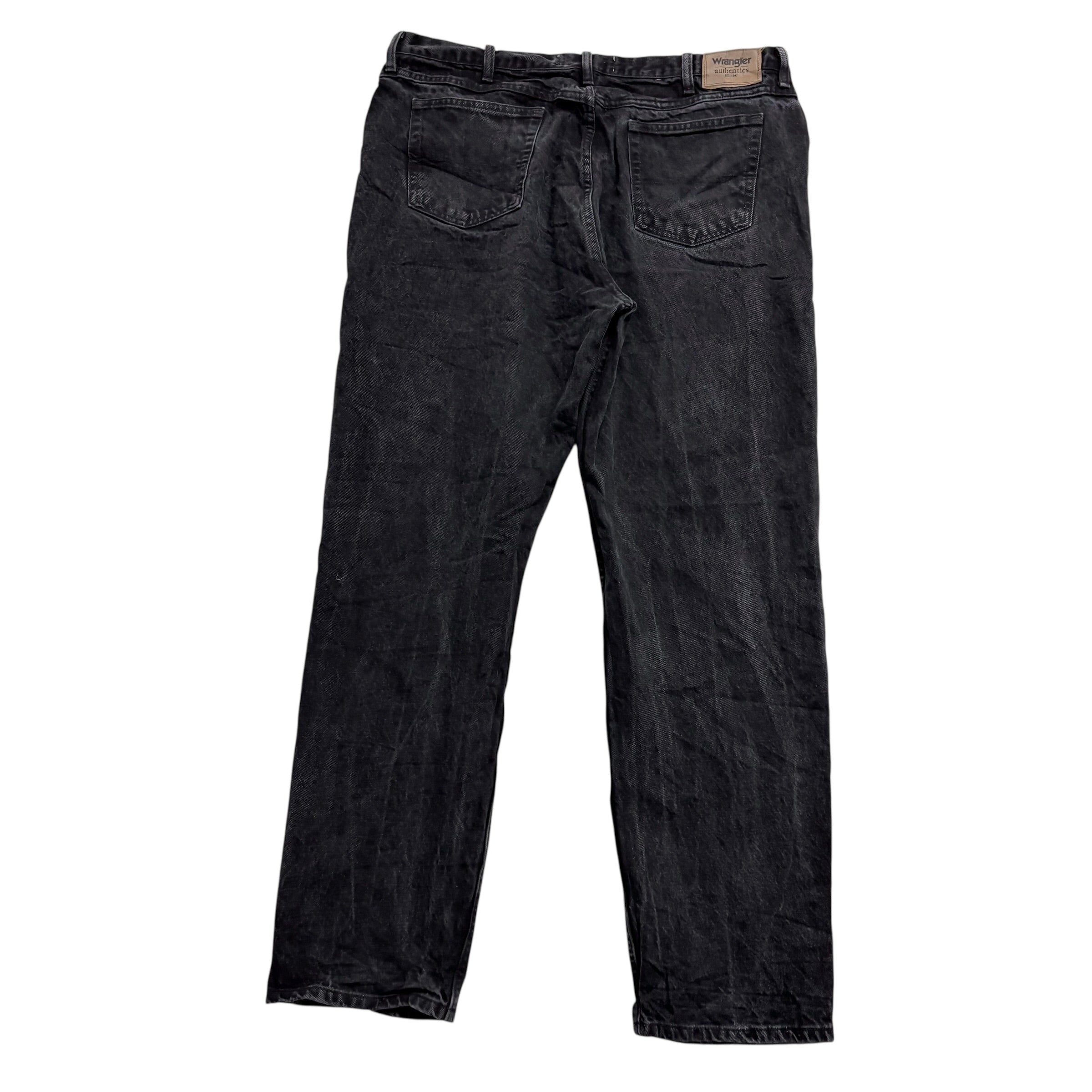 Wrangler Jeans W40 L34 Mens Black Relaxed Straight Fit Denim (E)