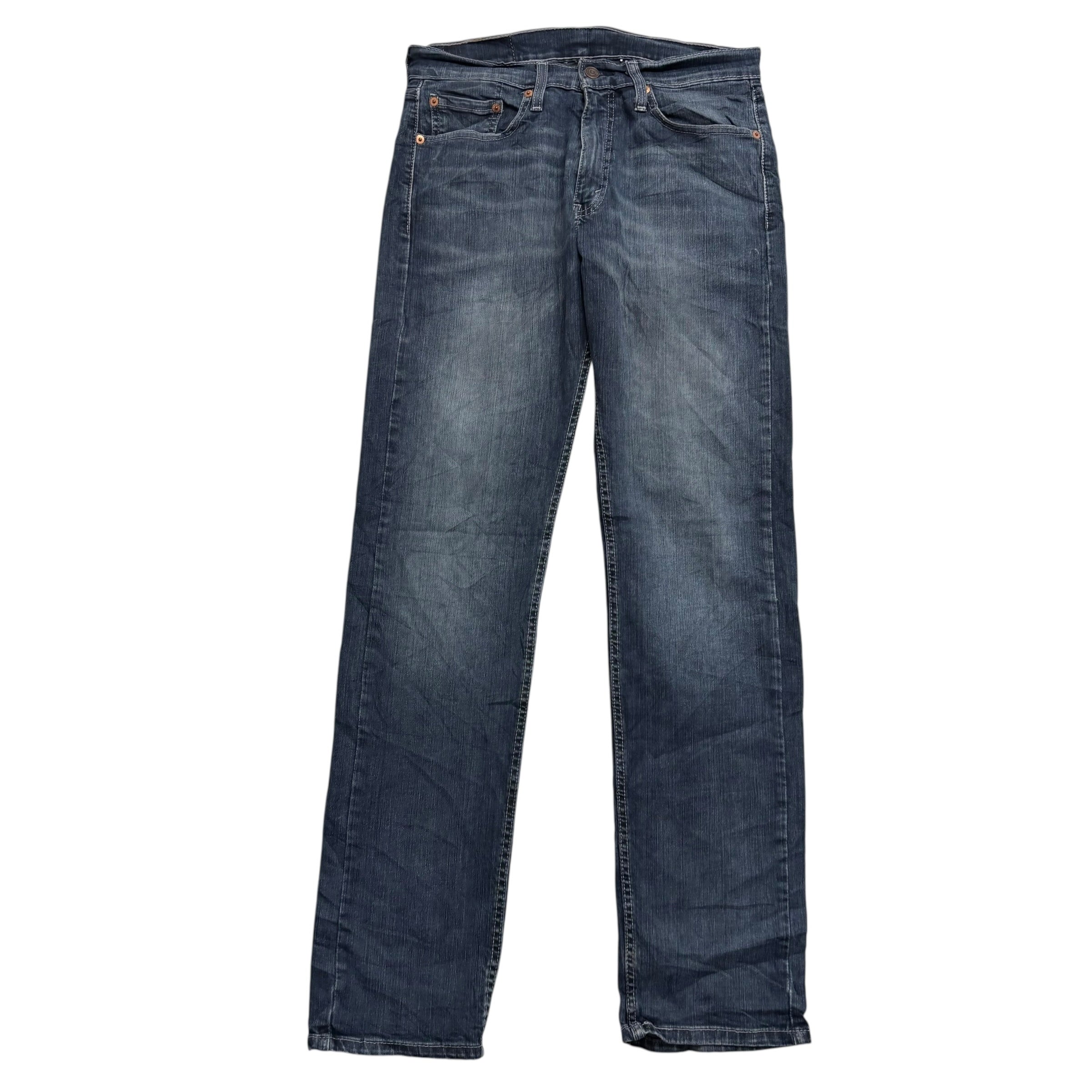 Levis 505 Jeans W30 L32 Mens Dark Blue Regular Straight Fit Stretch Denim