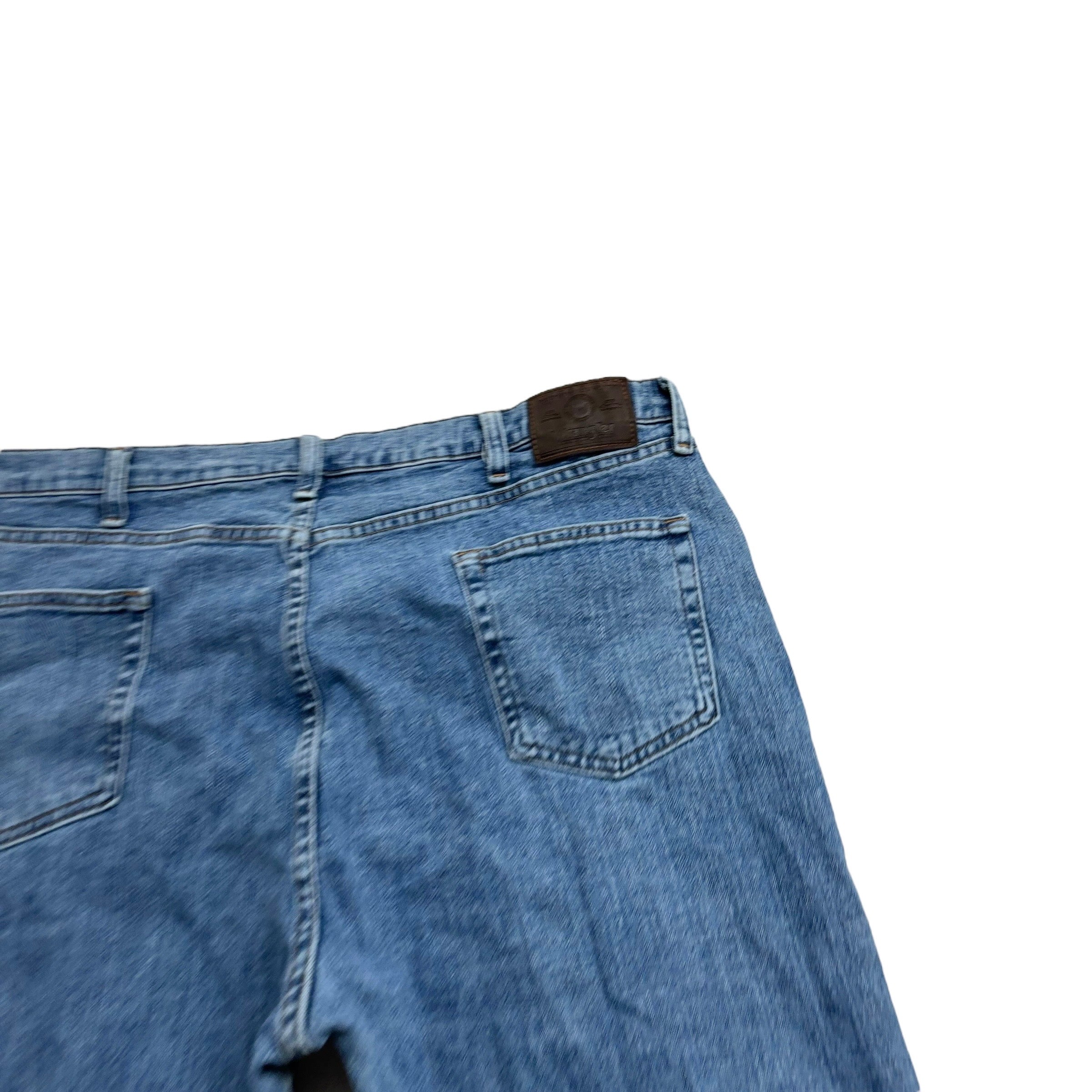 Wrangler Jeans W40 L30 Mens Mid Blue Relaxed Straight Fit Stretch Denim