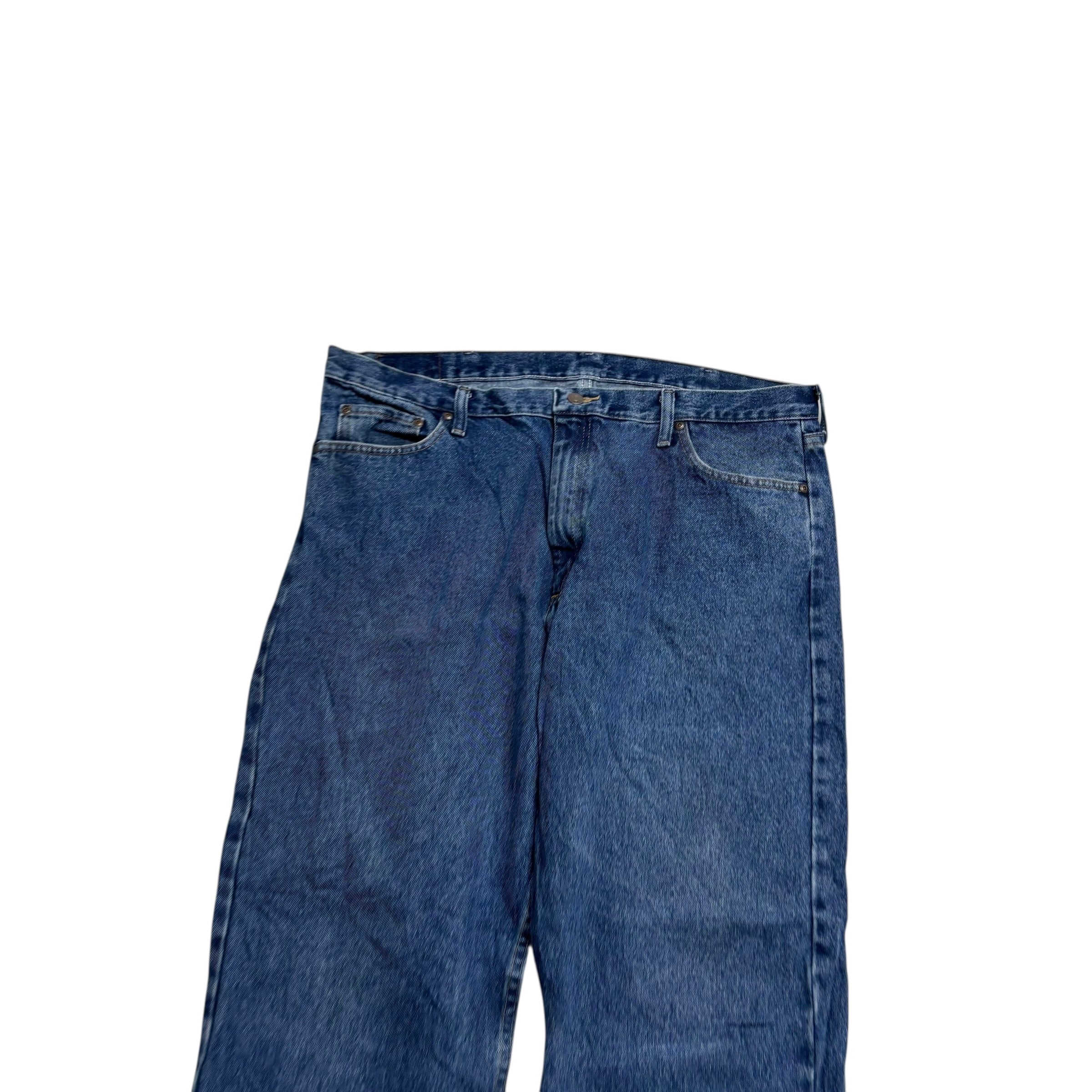 Wrangler Jeans W40 L32 Mens Mid Blue Relaxed Straight Fit Baggy Denim (E)