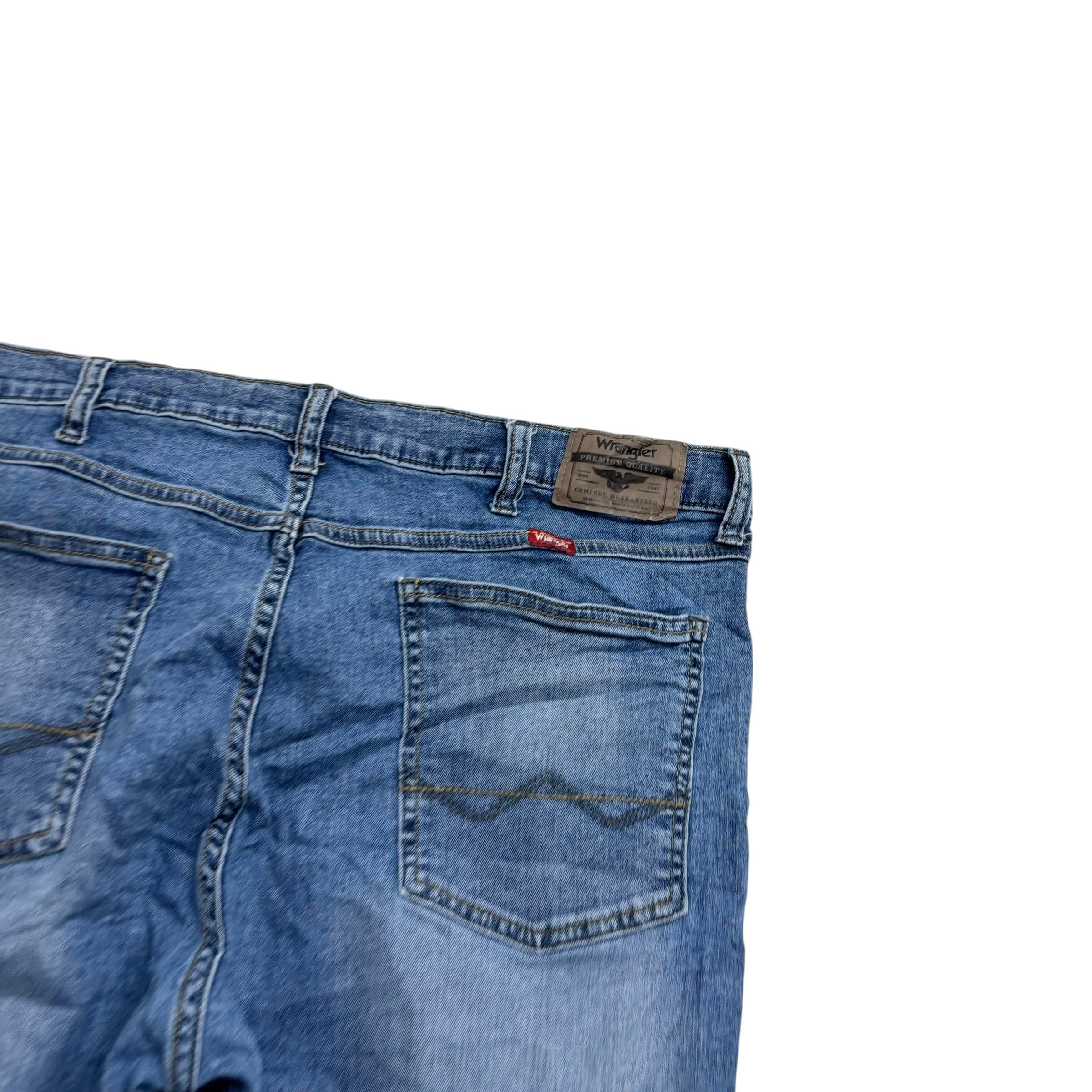 Wrangler Jeans W38 L32 Mens Mid Blue Slim Straight Fit Stretch Denim (E)