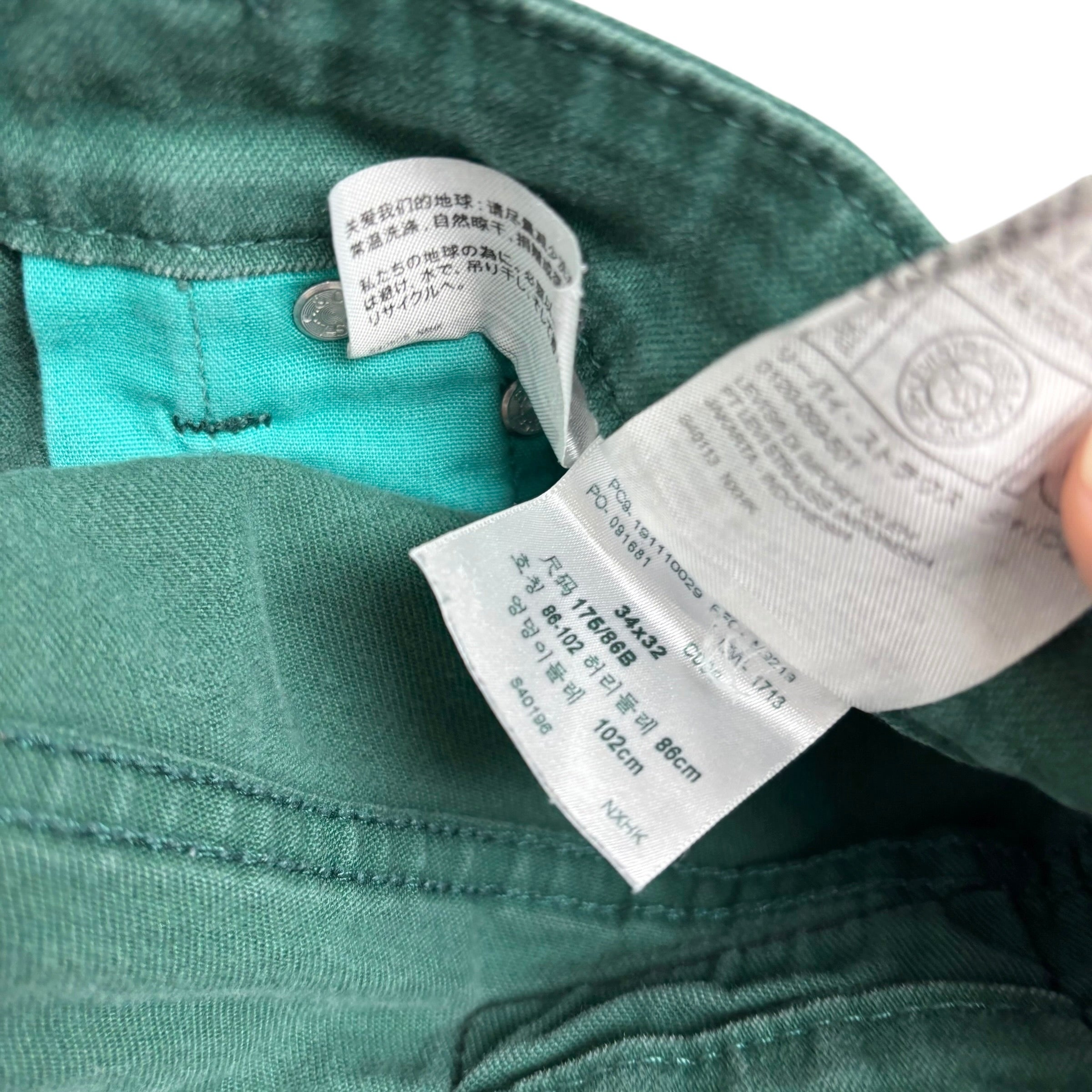 Levis 511 Commuter Trousers W34 L31 Mens Green Slim Fit Stretch Pants