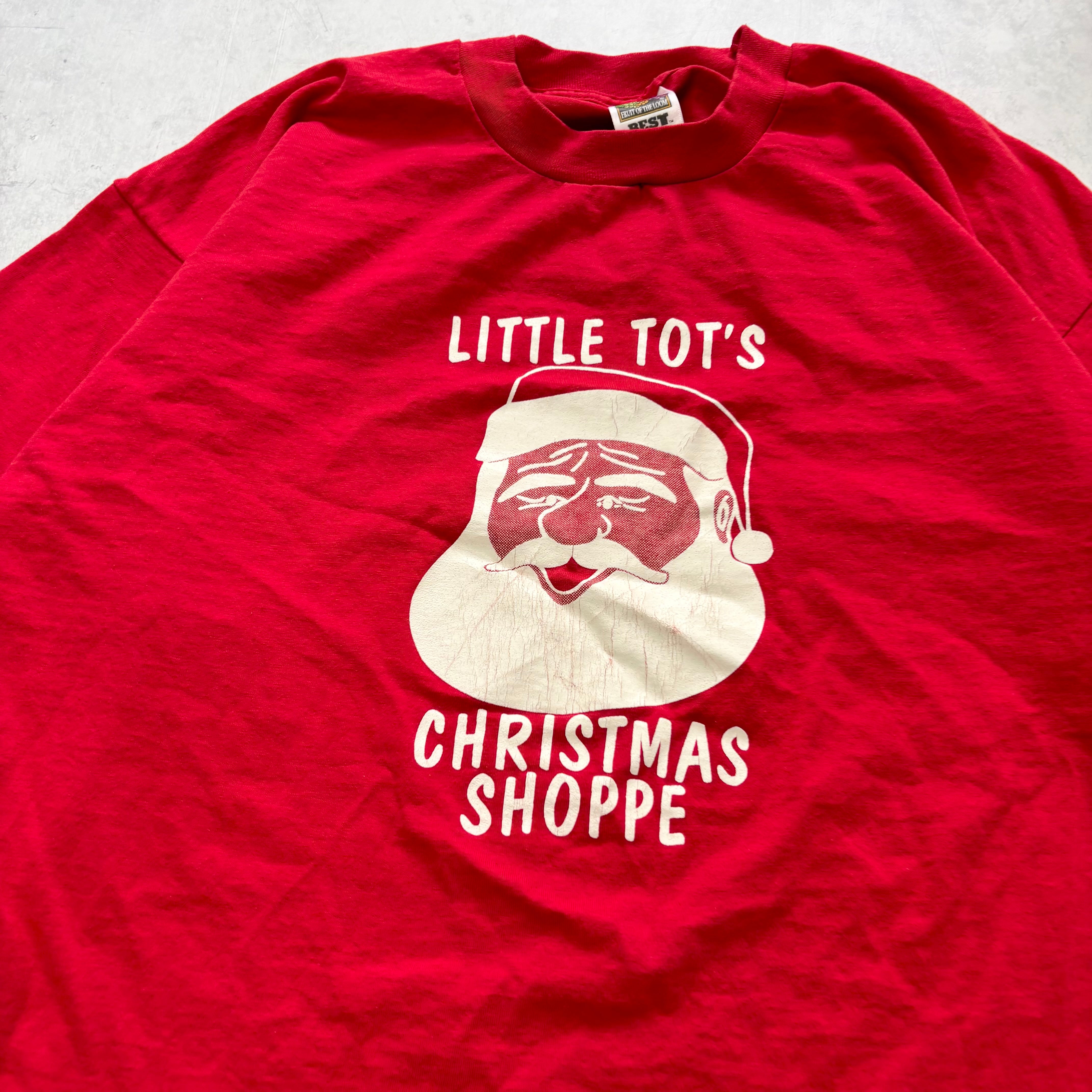 Vintage T Shirt Mens XL Red Single Stitch Graphic Print 90s USA Santa