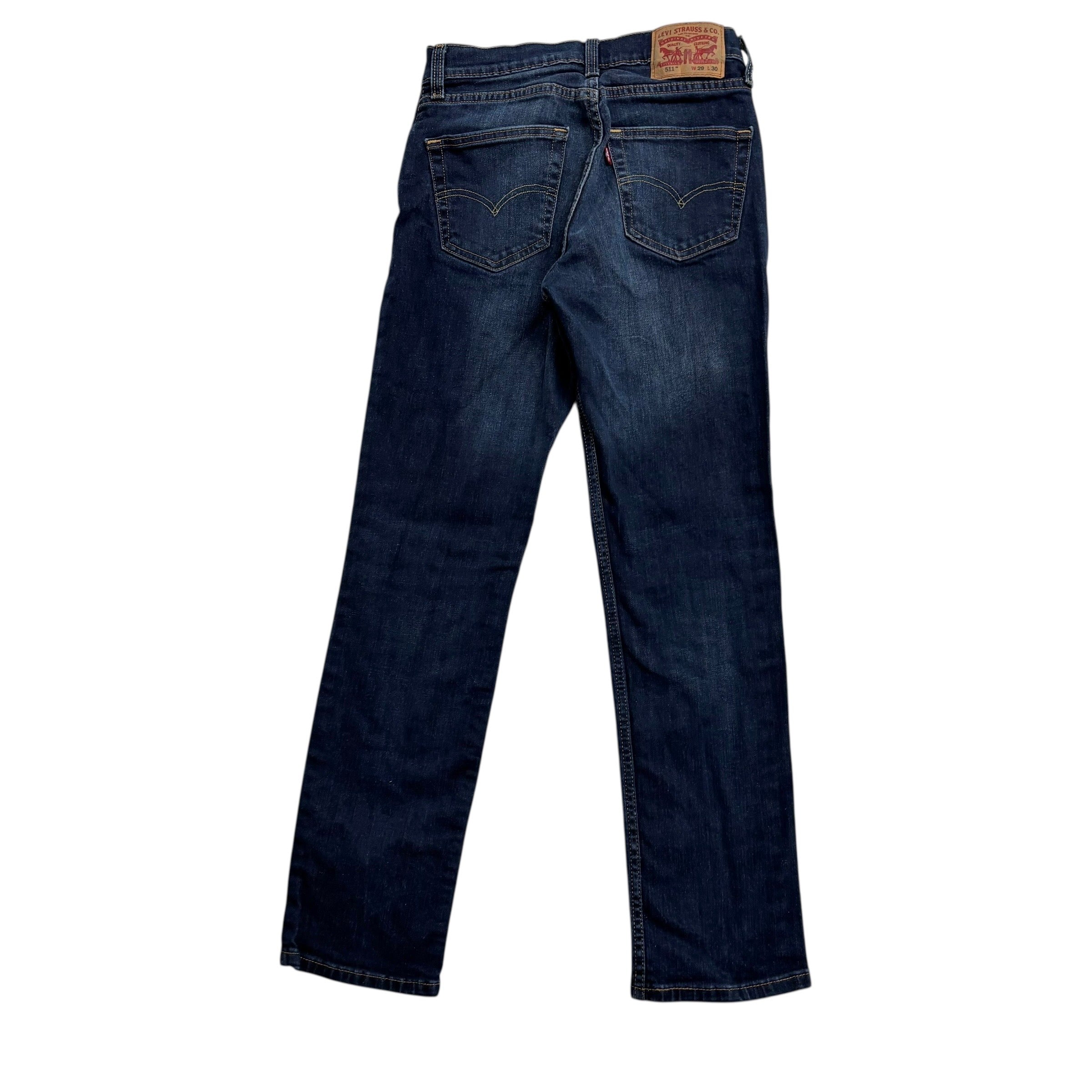 Levis 511 Jeans W28 L30 Mens Dark Blue Slim Fit Stretch Denim (E)