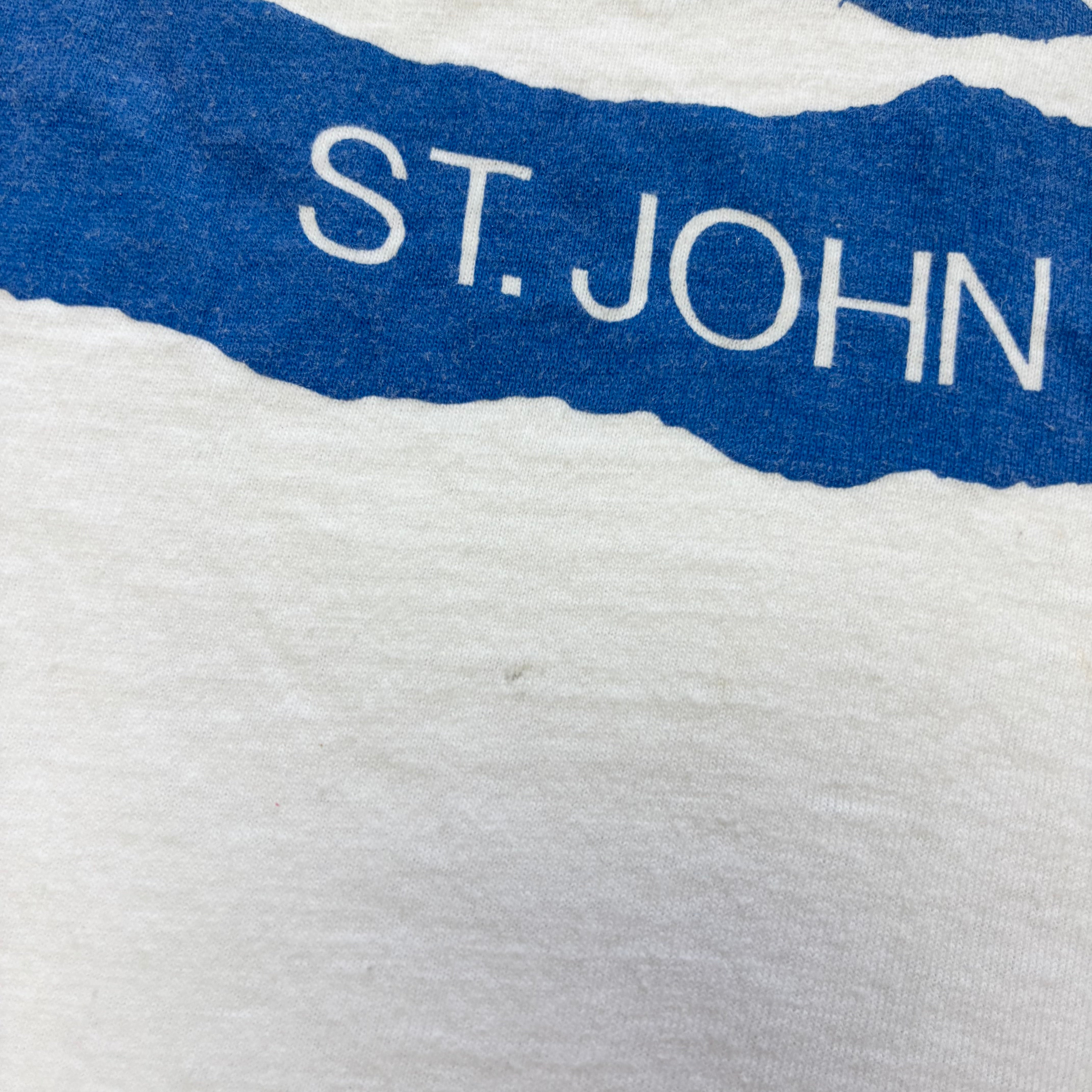 Vintage T Shirt Mens Medium White Single Stitch Graphic Print 90s