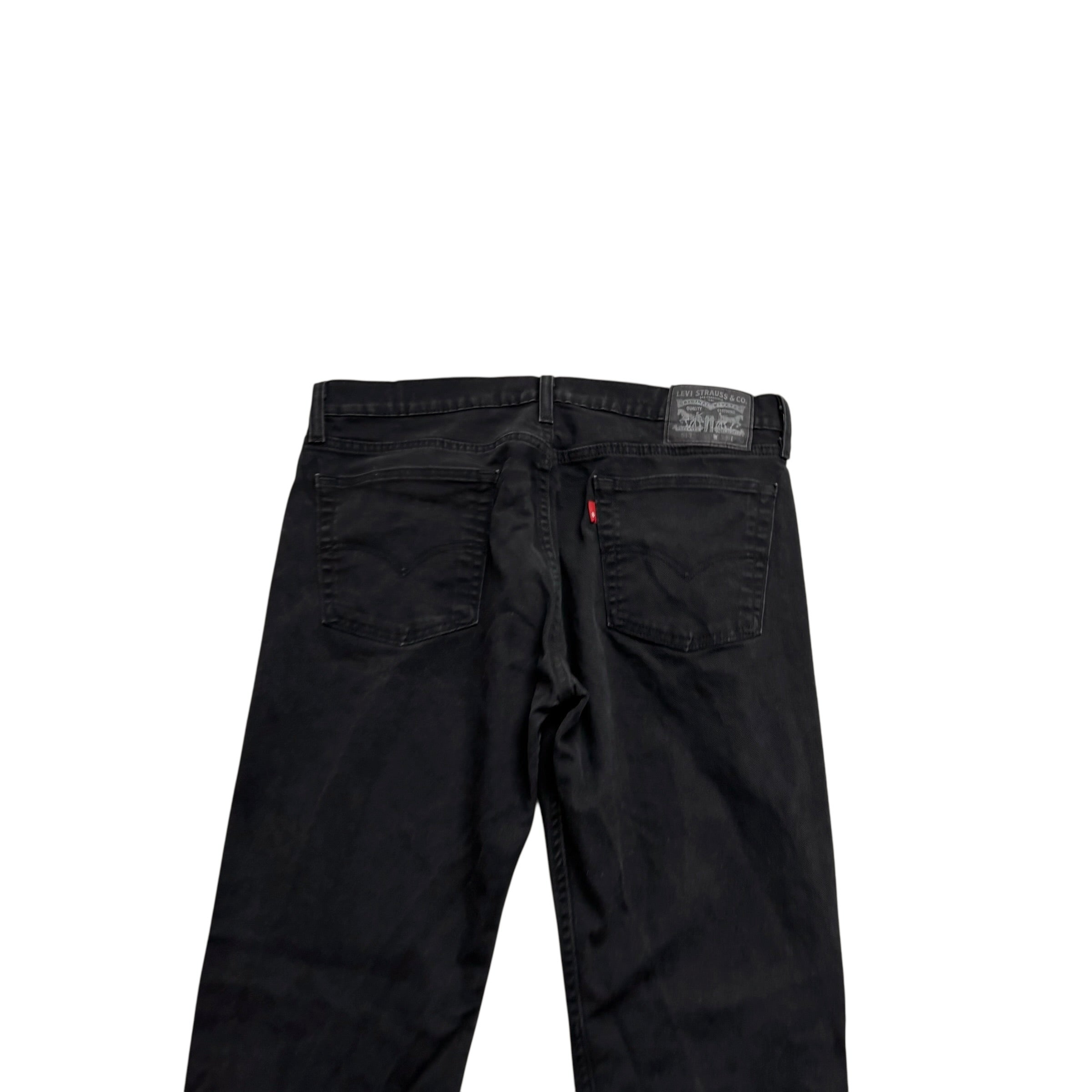 Levis 513 Jeans W34 L30 Mens Black Slim Straight Fit Stretch Denim (E)