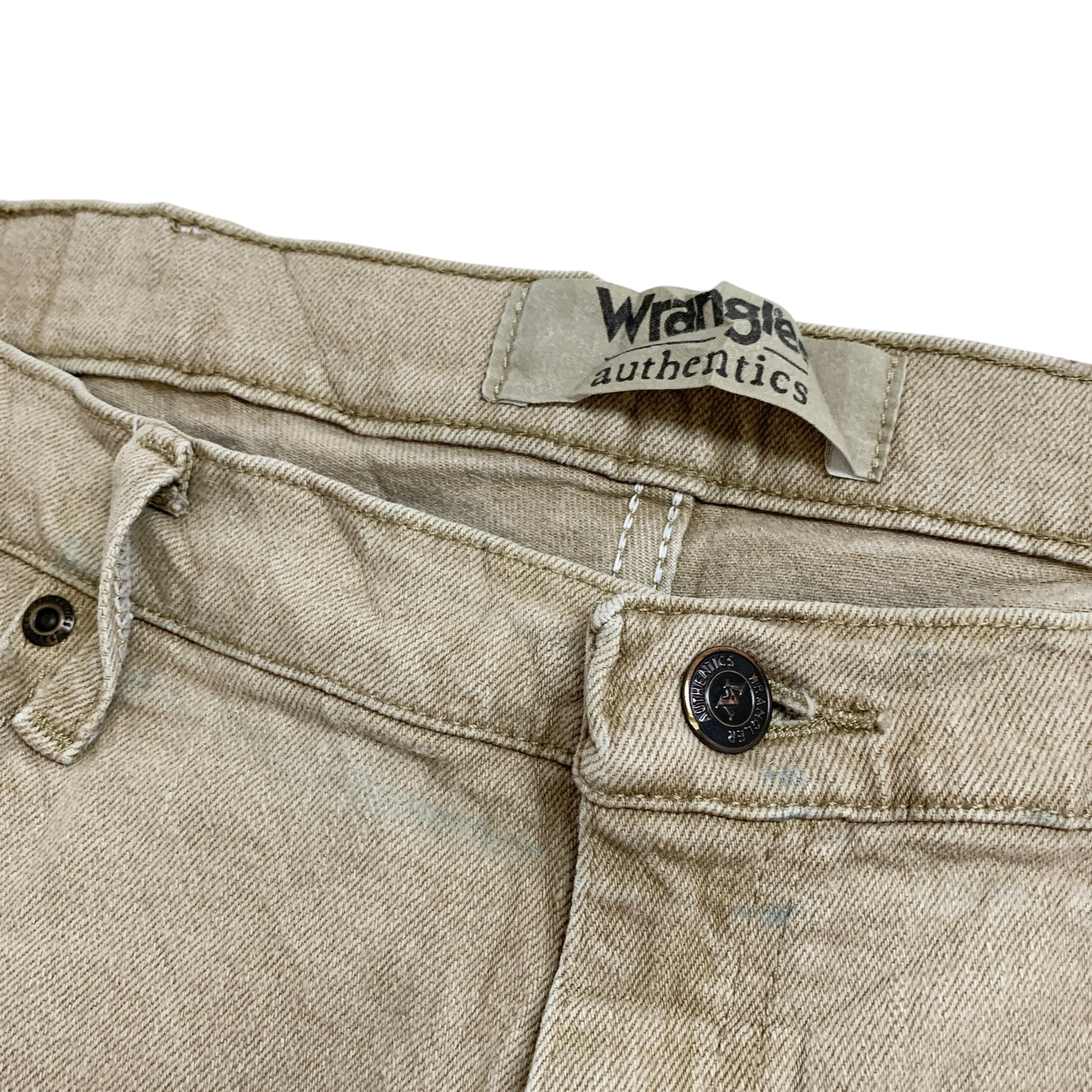 Wrangler Jeans W35 L30 Mens Gold Tan Regular Straight Fit Stretch Denim