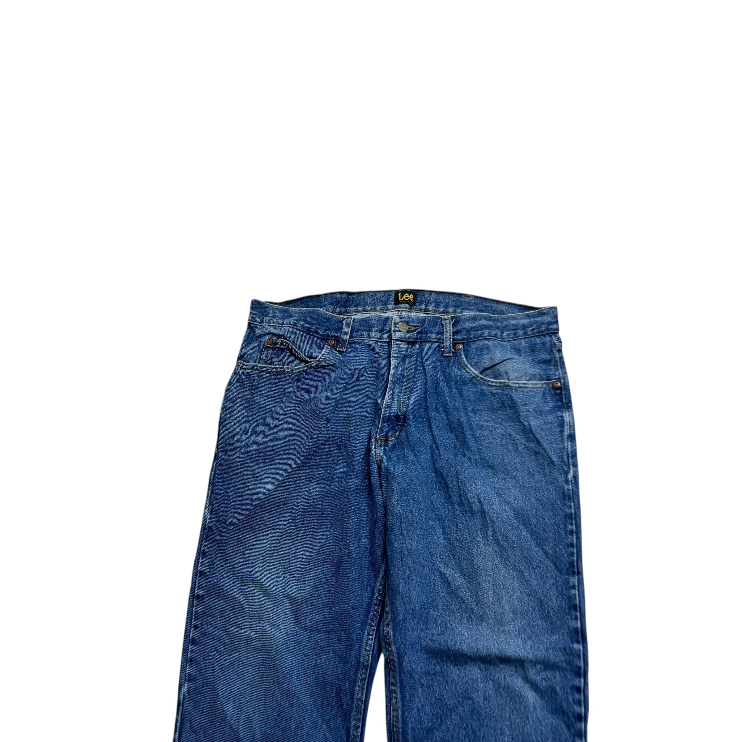 Lee Jeans W40 L30 Mens Mid Blue Regular Straight Fit Denim (E)