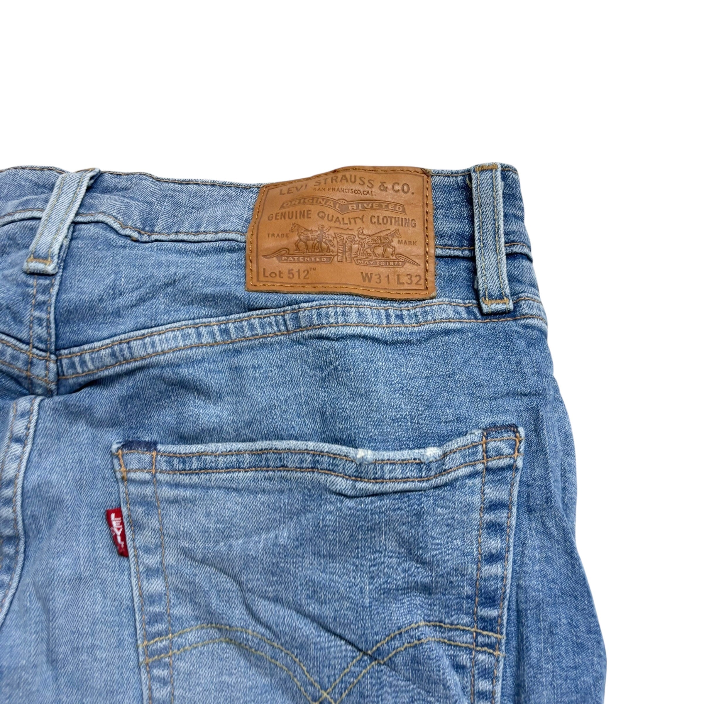 Levis 512 Jeans W30 L32 Mens Light Blue Slim Tapered Stretch Premium Denim (E)