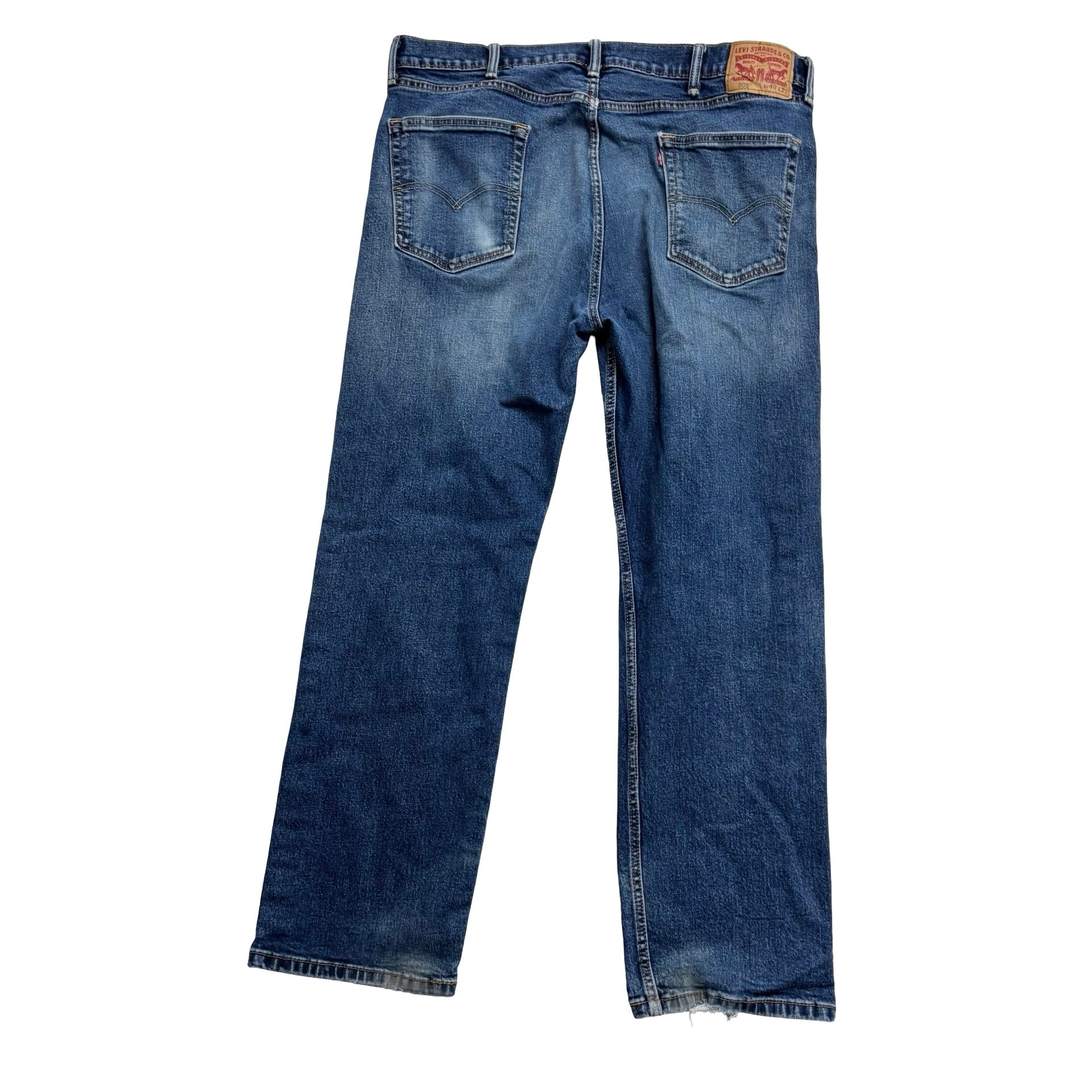 Levis 505 Jeans W38 L29 Mens Dark Blue Regular Straight Fit Stretch Denim (F)