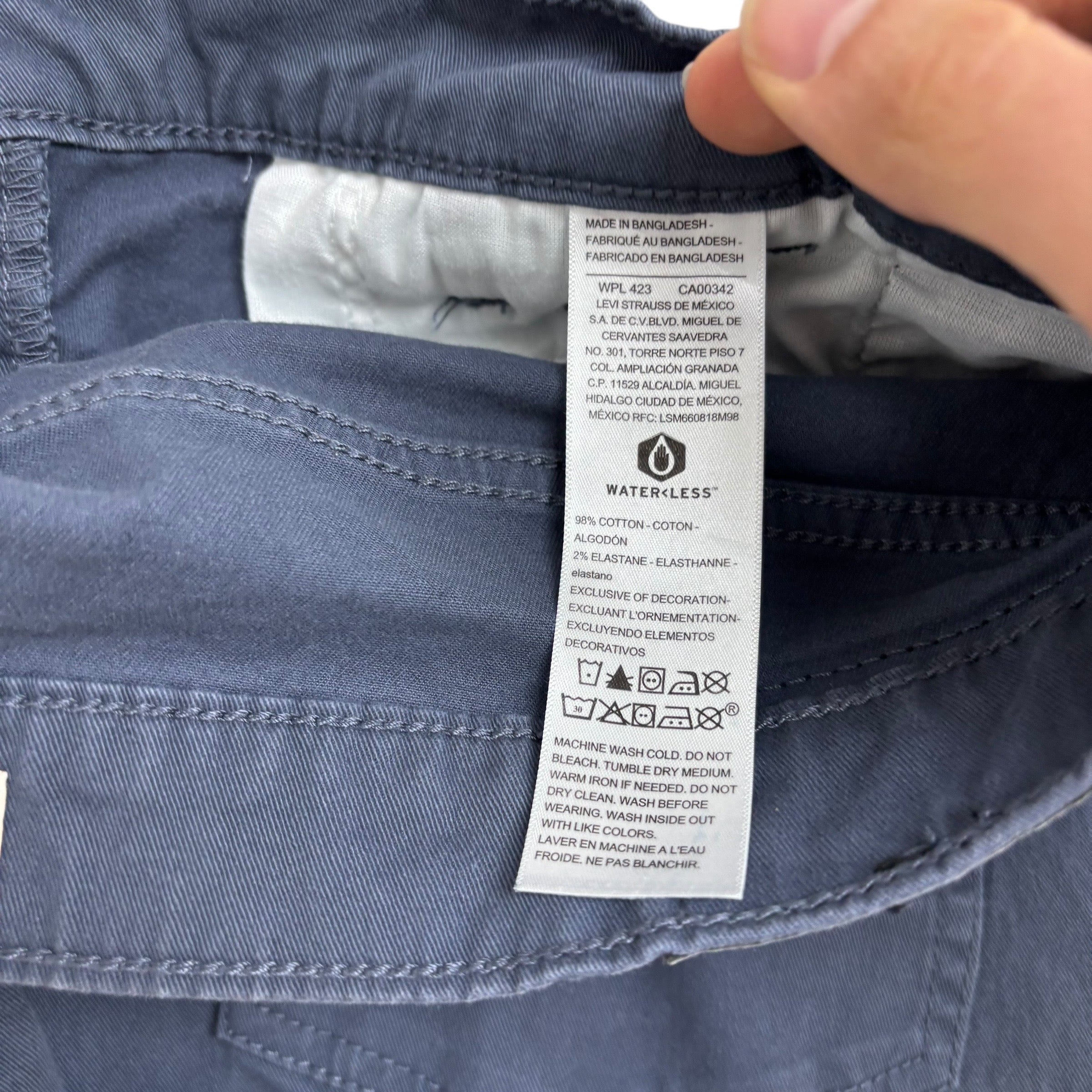 Levis Signature Trousers W34 L31 Mens Blue Athletic Fit Stretch Pants (E)