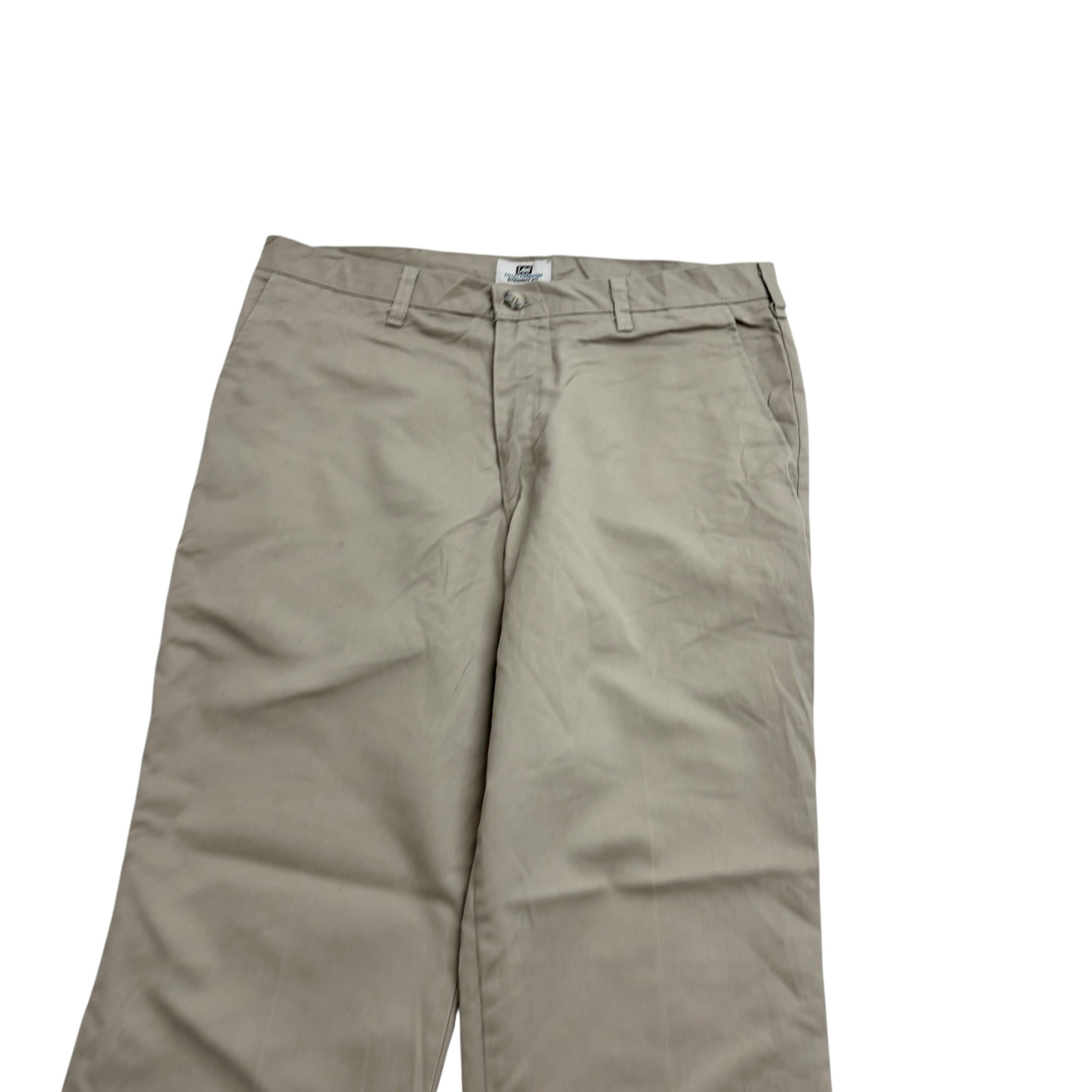 Lee Trousers W34 L30 Mens Cream Relaxed Straight Fit Vintage Pants