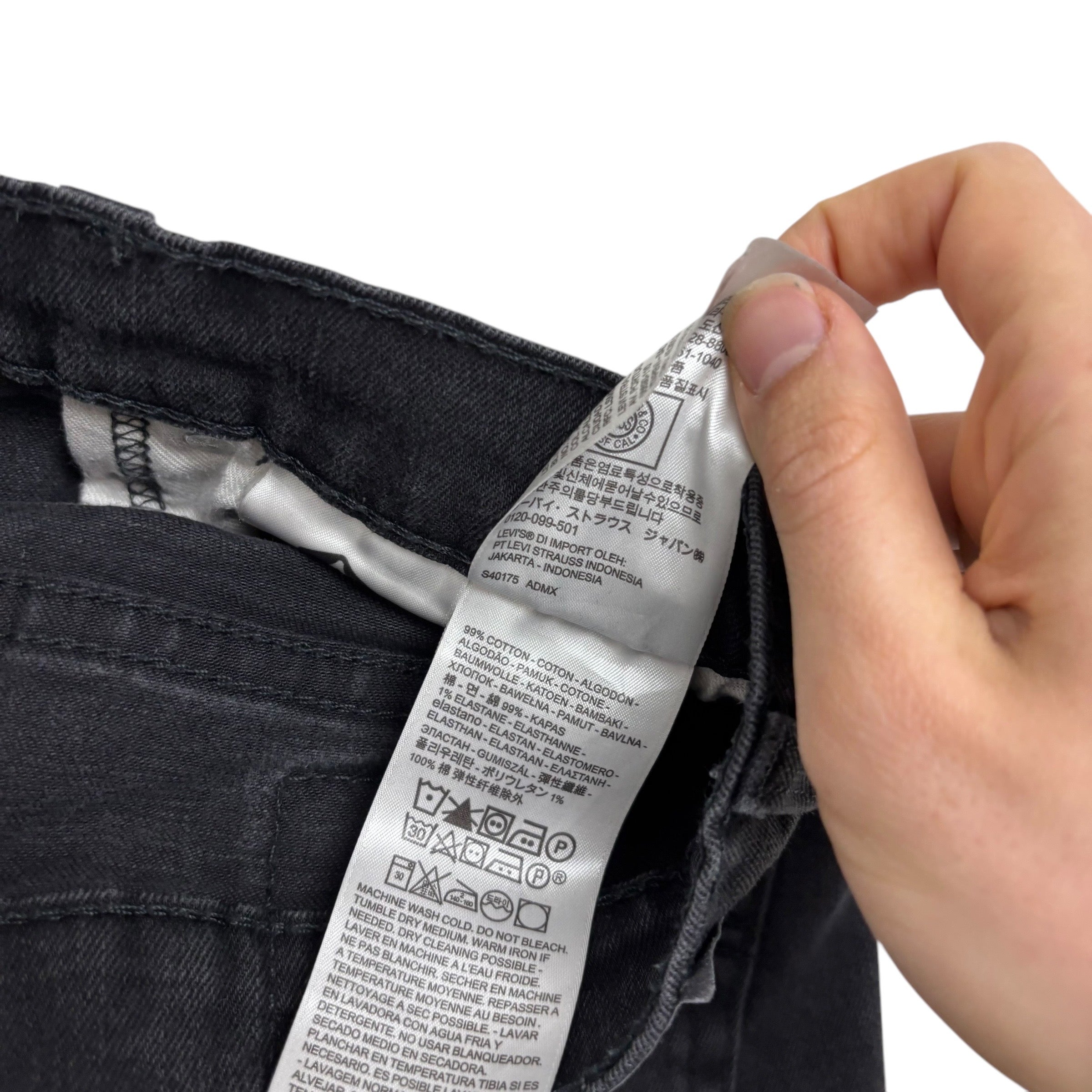 Levis 510 Jeans W30 L32 Mens Black Skinny Fit Stretch Denim