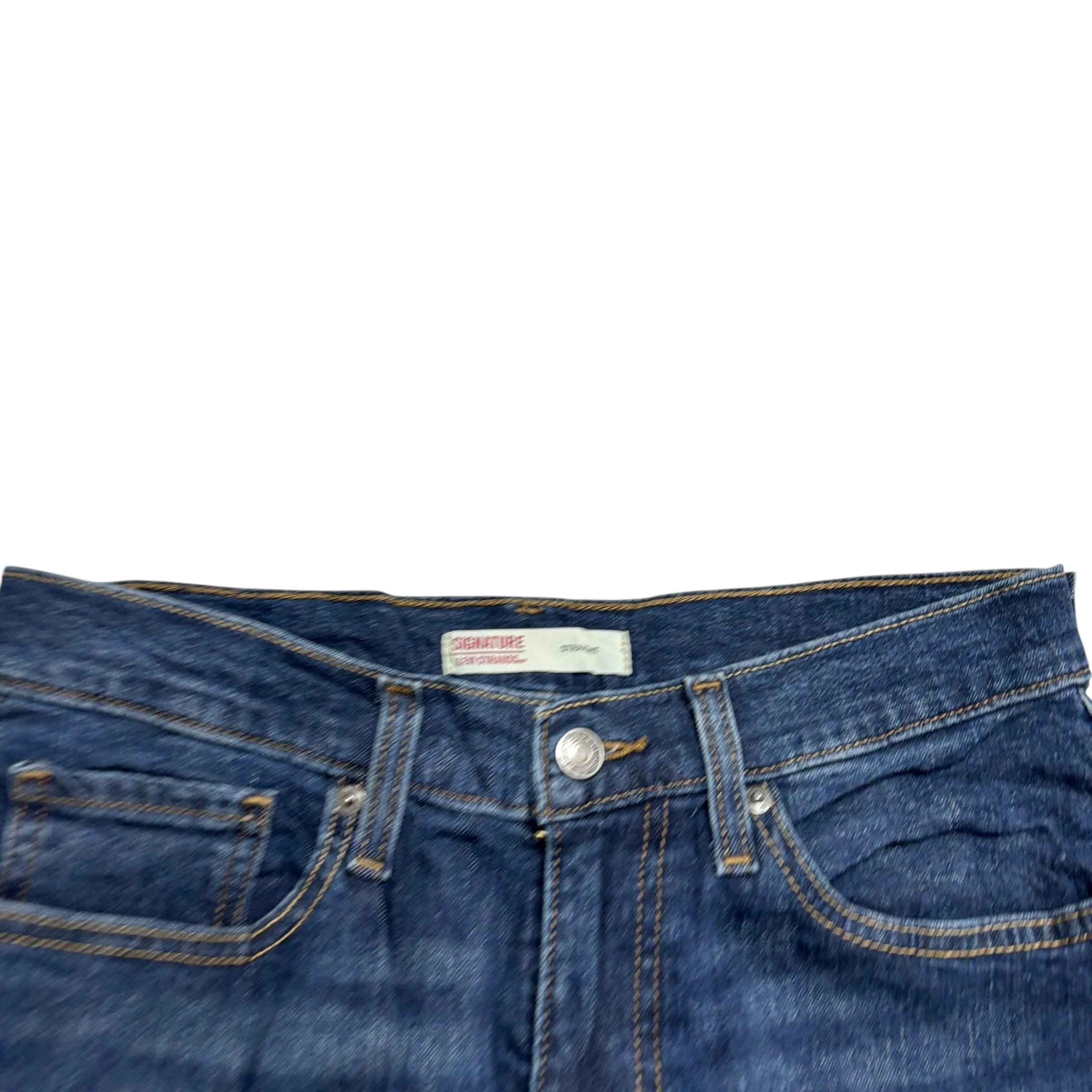 Levis Signature Jeans W29 L30 Mens Dark Blue Regular Straight Stretch Denim (E)