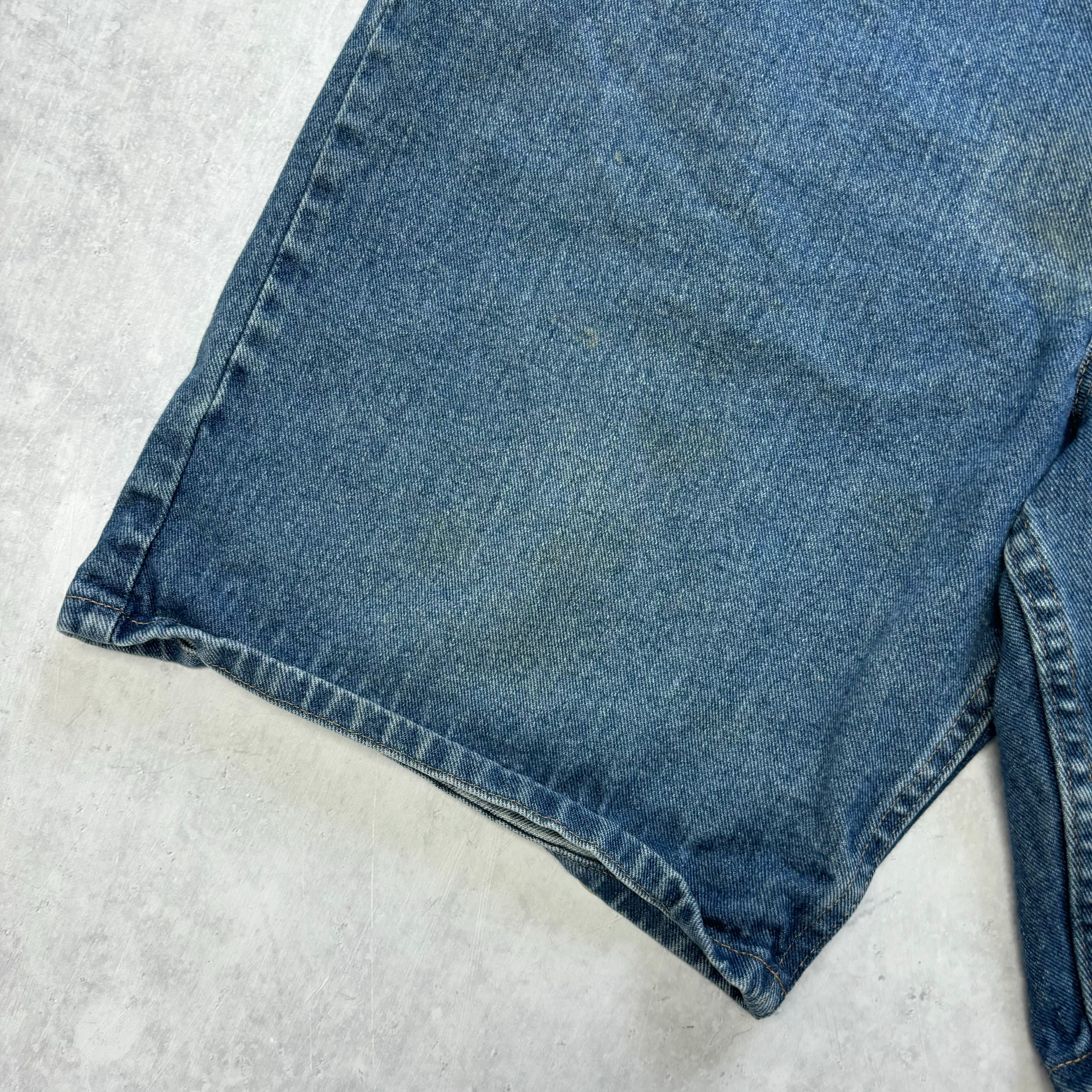 Vintage Wrangler Jorts W38 Mens Denim Shorts Mid Blue Baggy Relaxed Fit