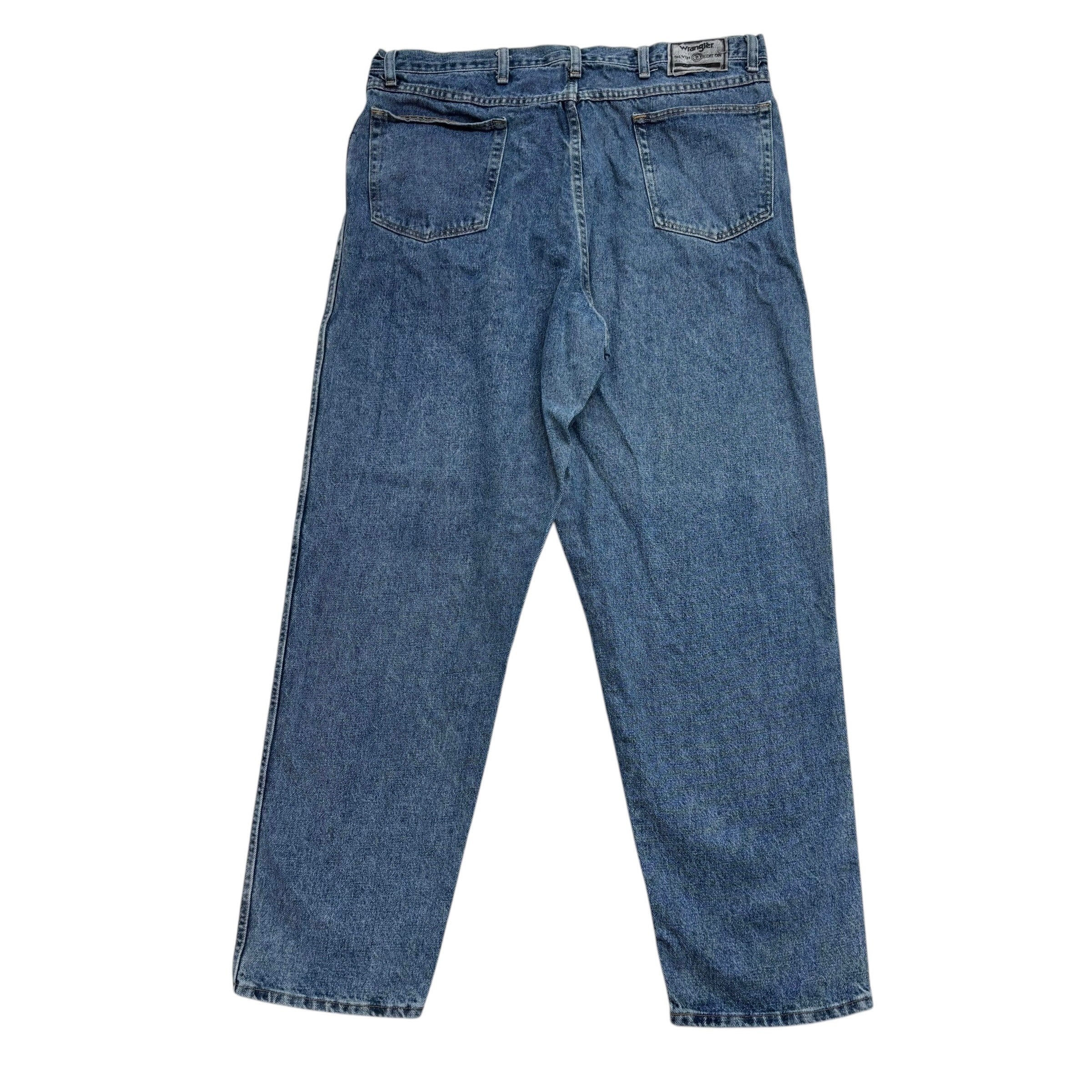 Wrangler Jeans W38 L32 Mens Mid Blue Relaxed Straight Fit Vintage 90s Denim