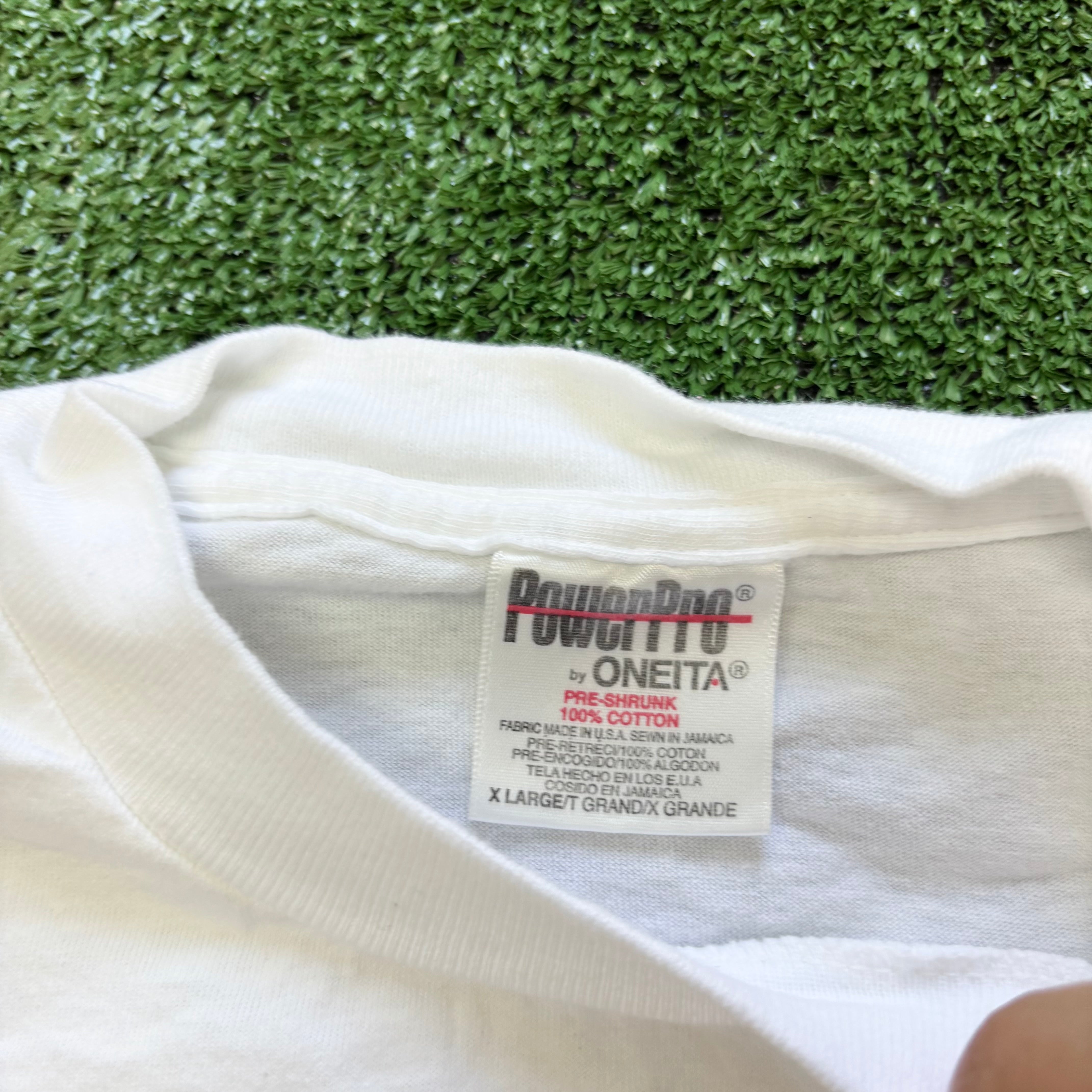 Vintage T Shirt Mens XL White Single Stitch Graphic Print 90s