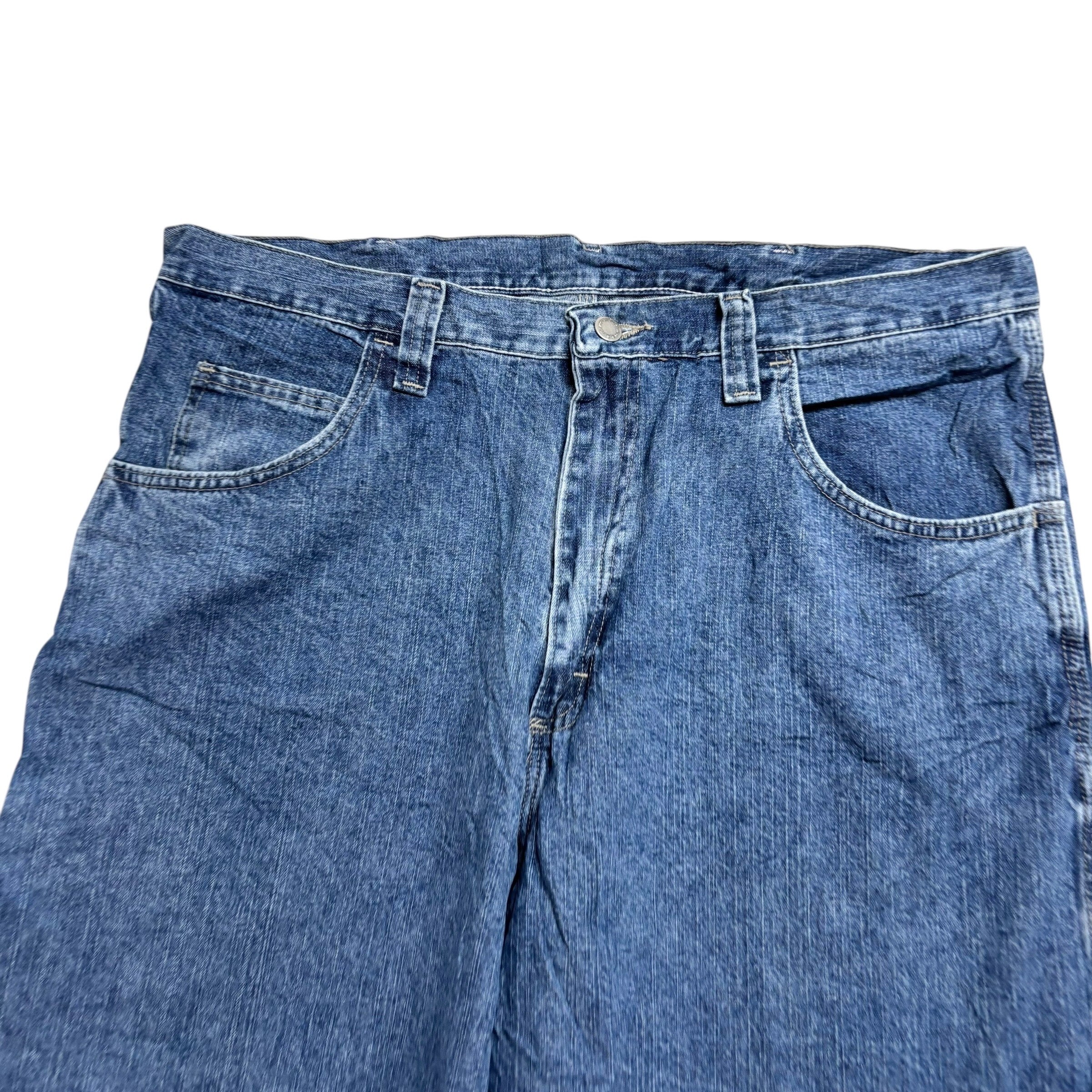 Wrangler Baggy Jorts W38 Mens Mid Blue Denim Shorts Relaxed Fit Carpenter (E)