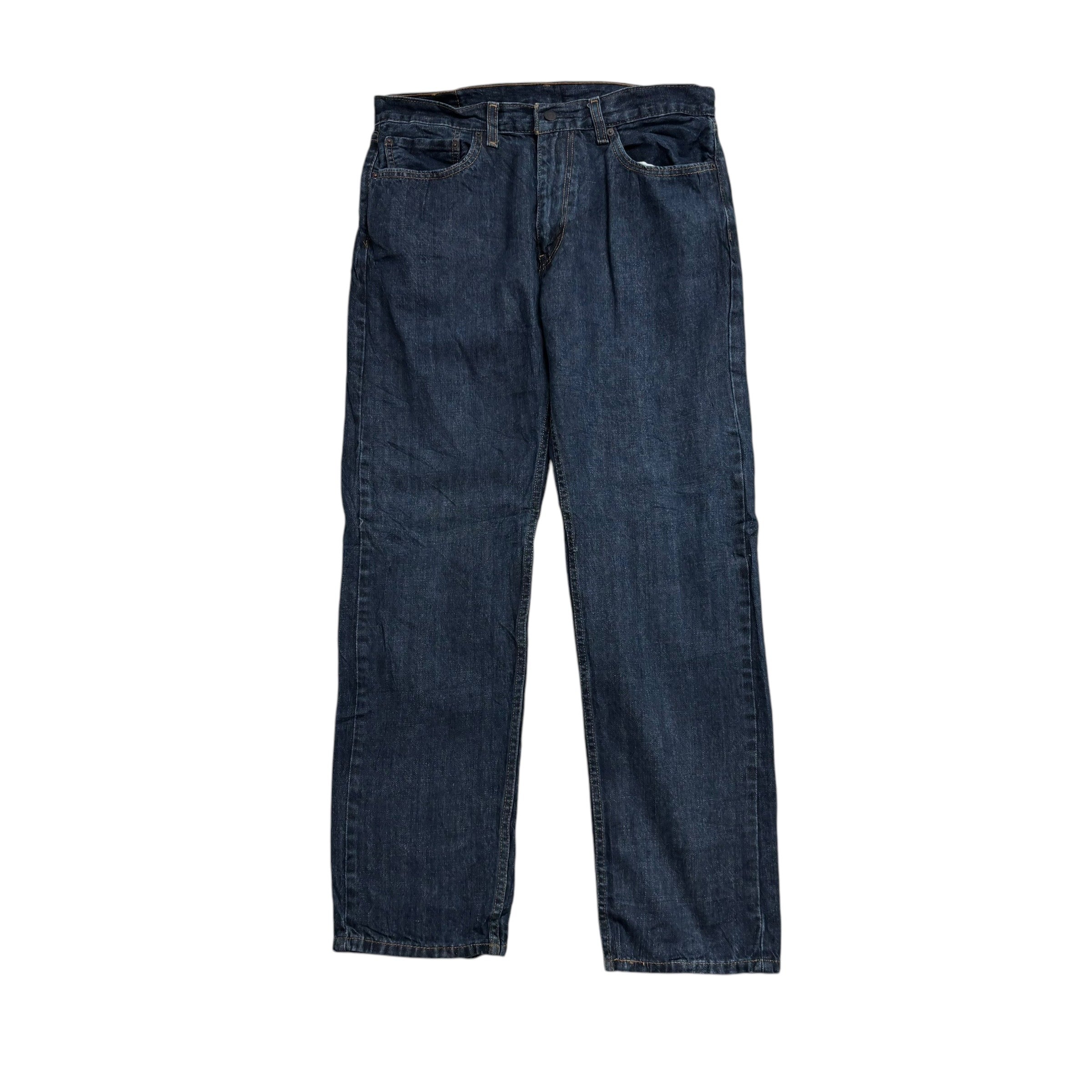 Levis 505 Jeans W36 L32 Mens Dark Blue Regular Straight Fit Denim