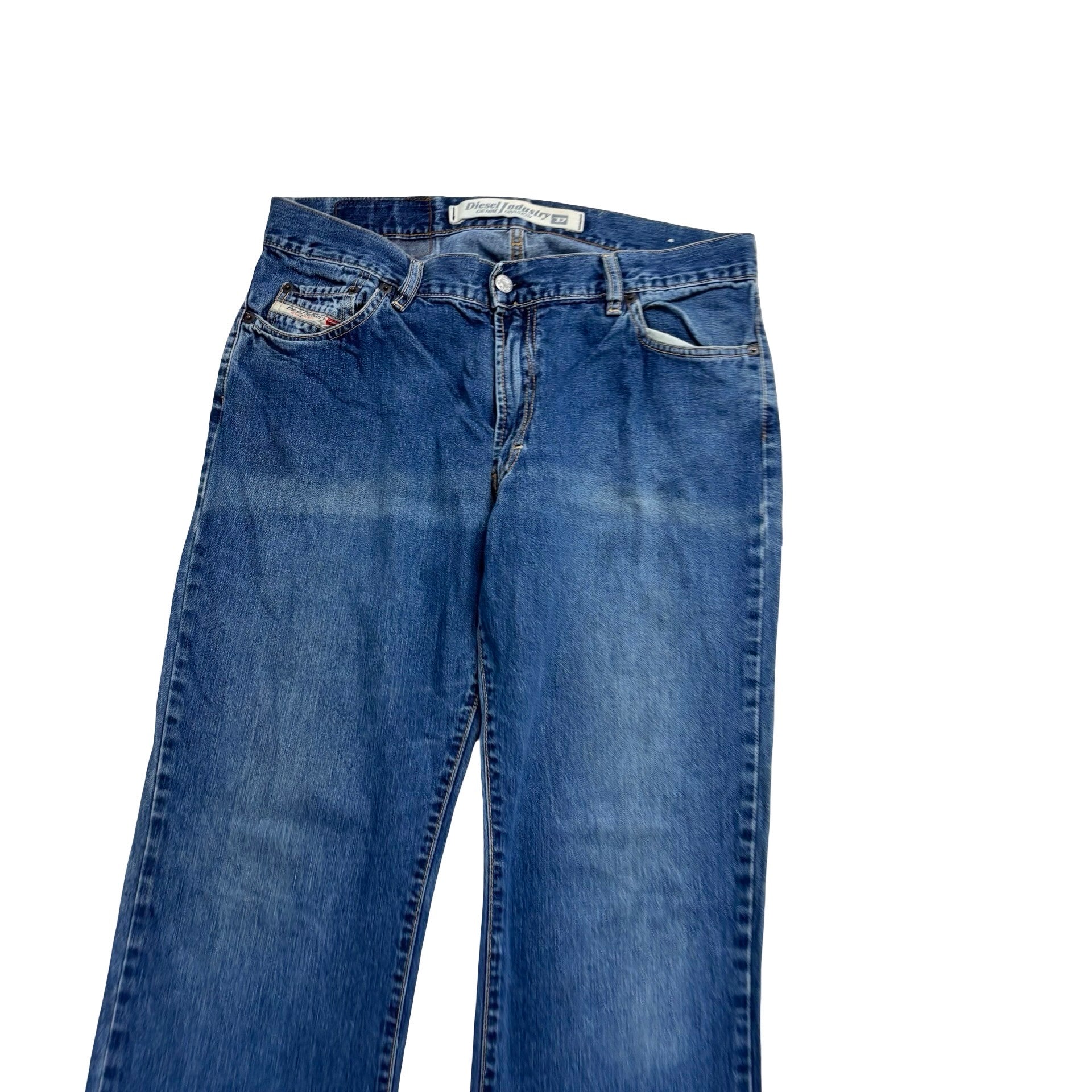 Diesel Fanker Jeans W34 L32 Womens Mid Blue Regular Bootcut Fit Denim