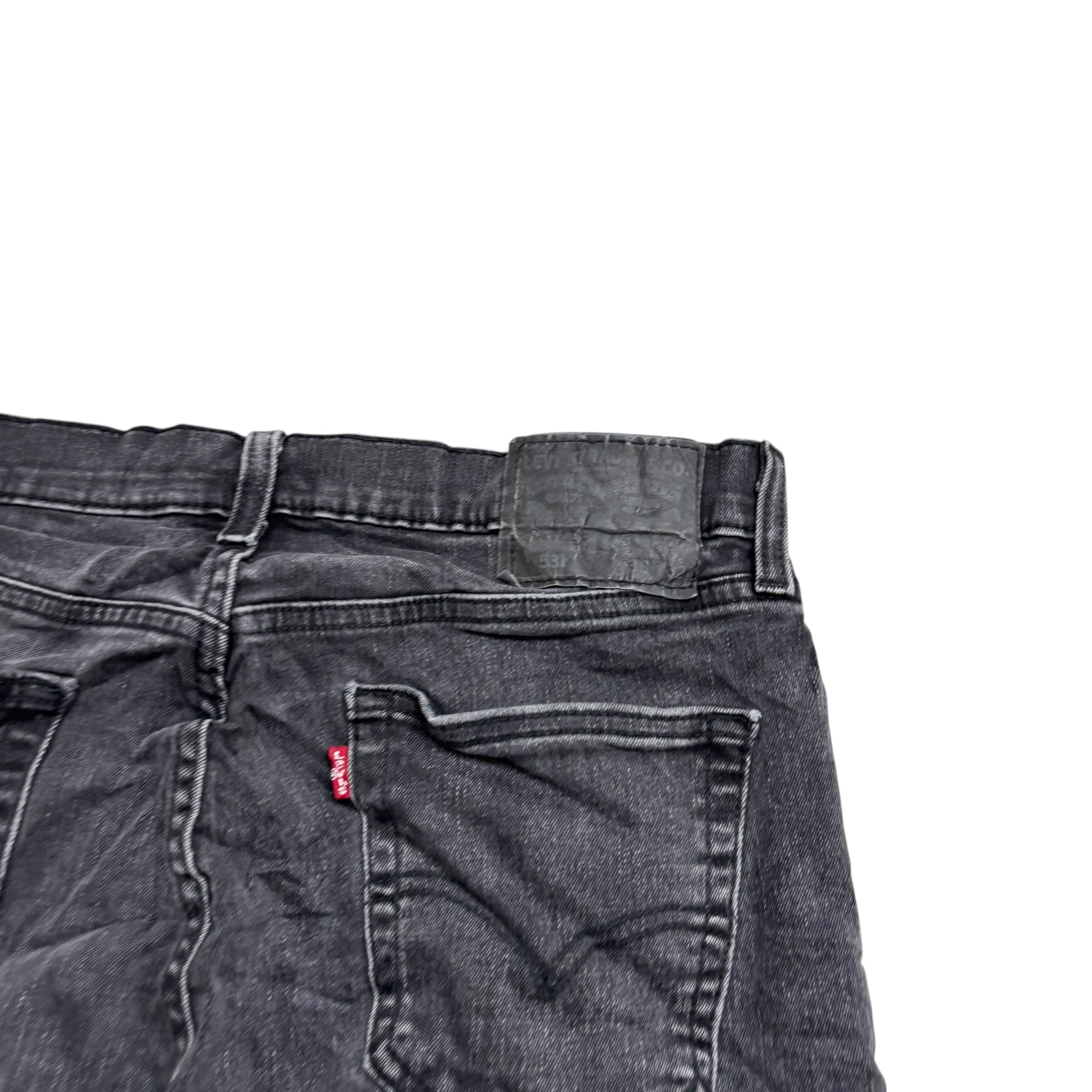 Levis 531 Jeans W32 L32 Mens Black Athletic Slim Fit Stretch Denim