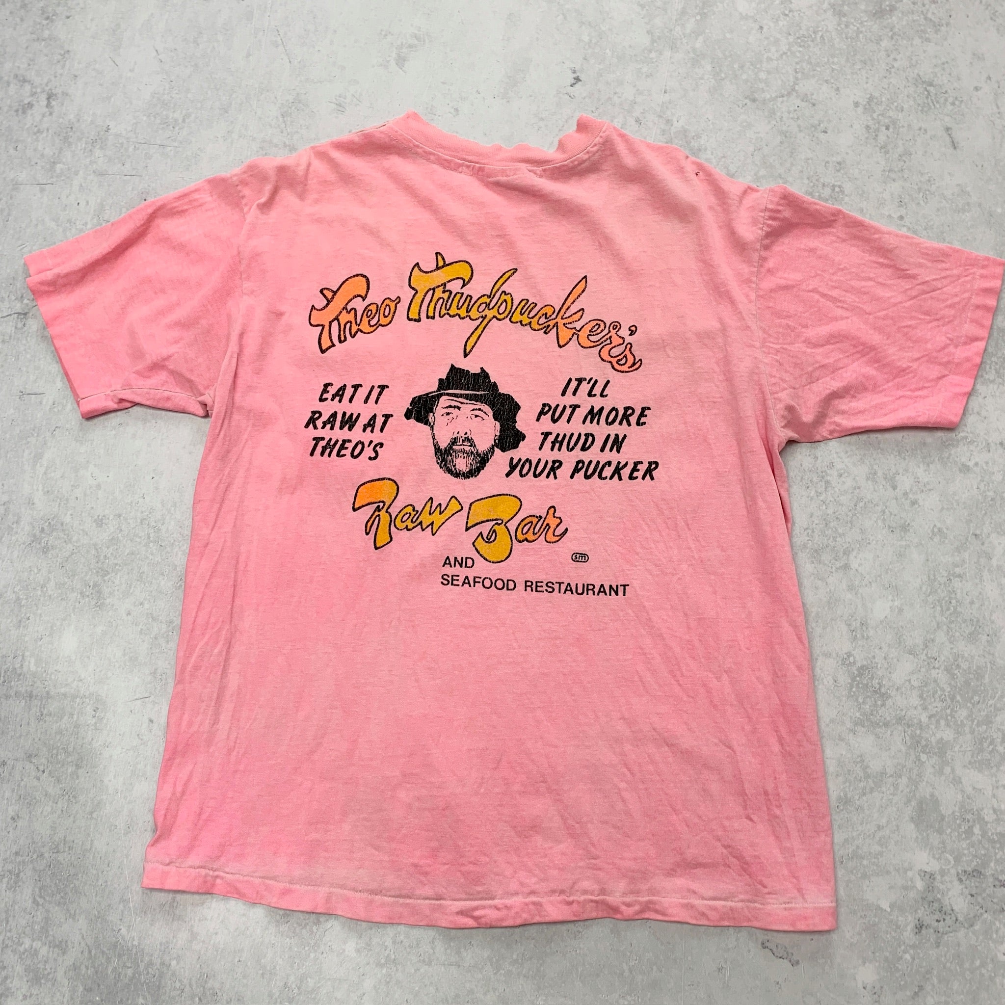 Vintage T Shirt Mens Small Pink Single Stitch Graphic Print 90s USA