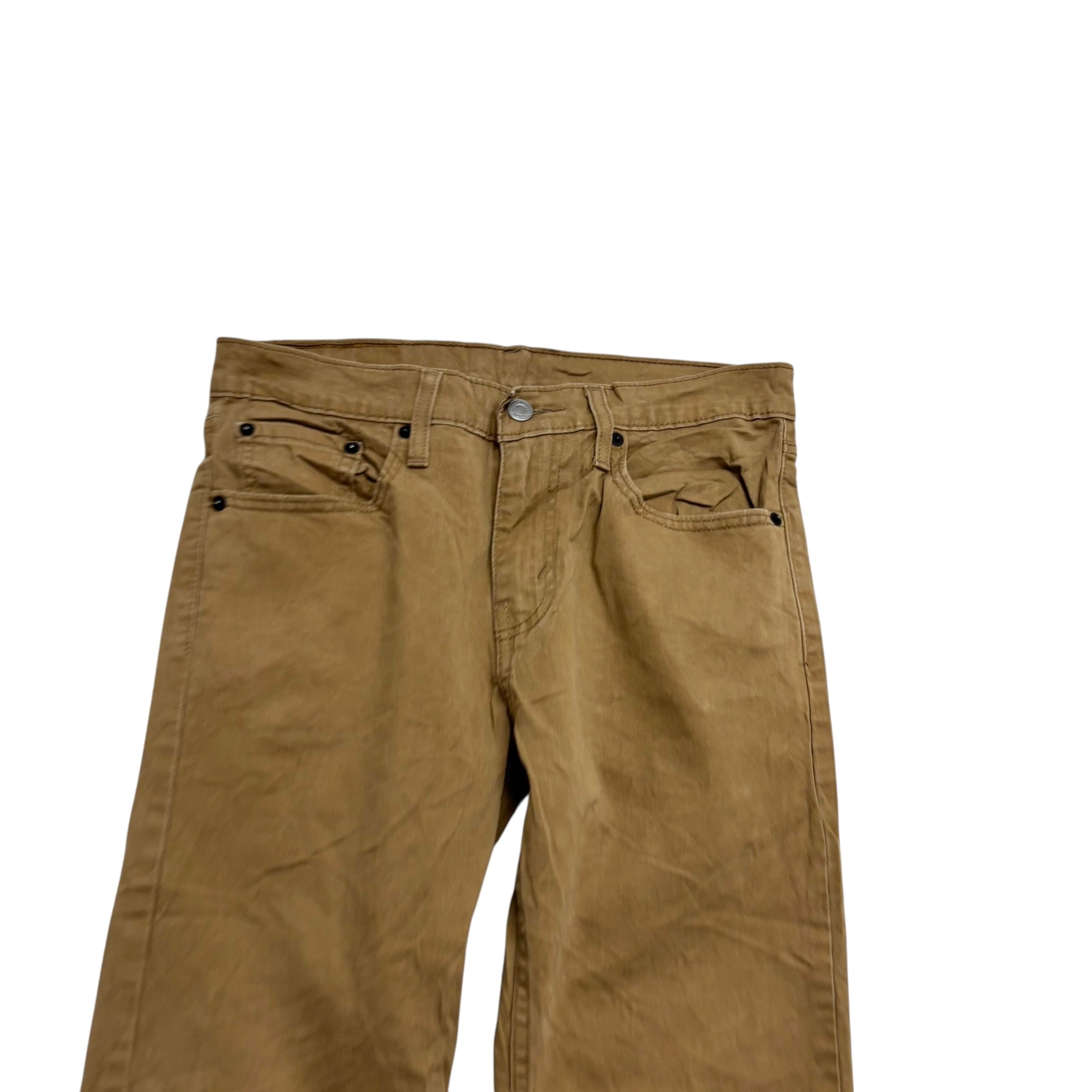 Levis 502 Trousers W29 L29 Mens Tan Regular Tapered Fit Stretch Pants