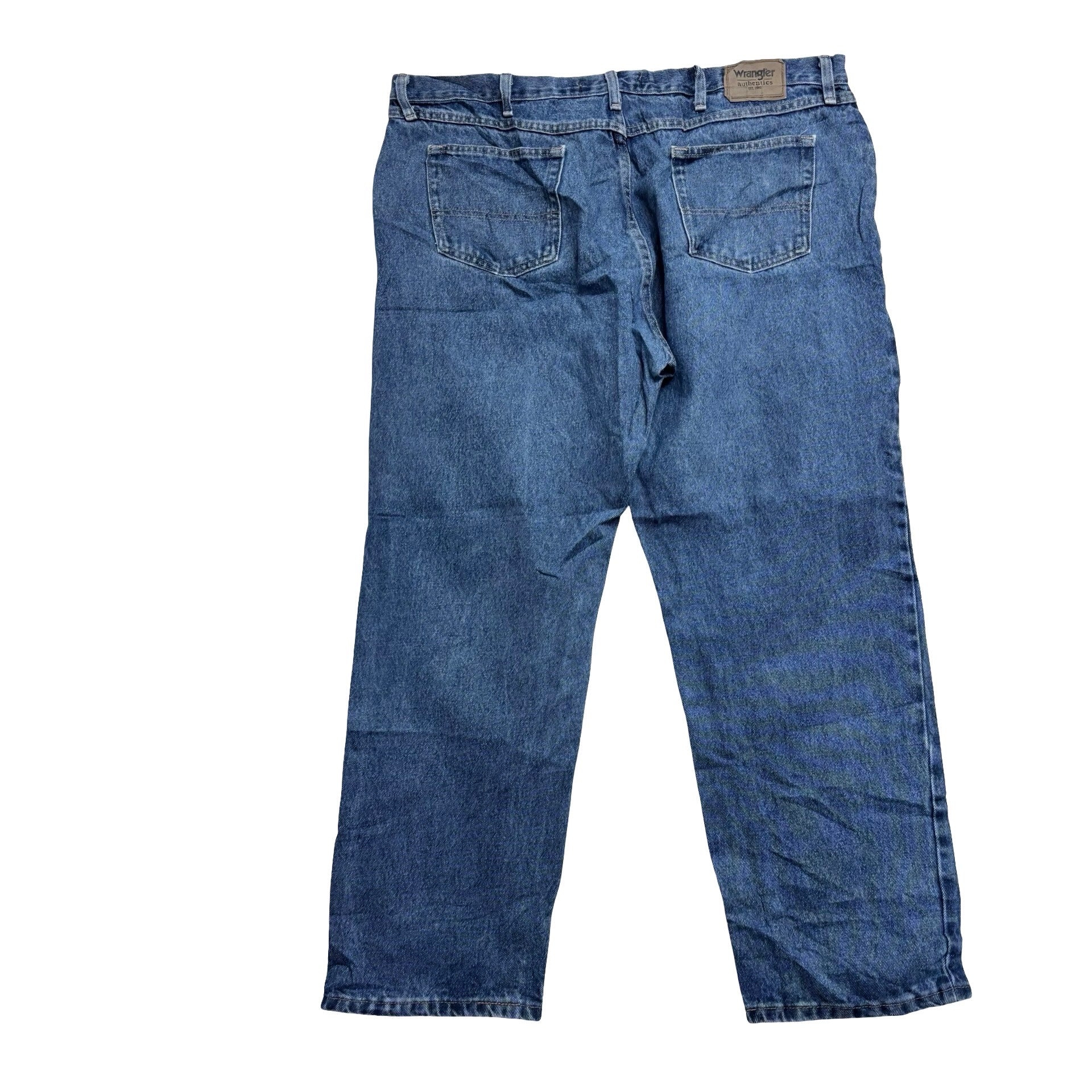 Wrangler Jeans W42 L30 Mens Mid Blue Relaxed Straight Fit Denim (E)