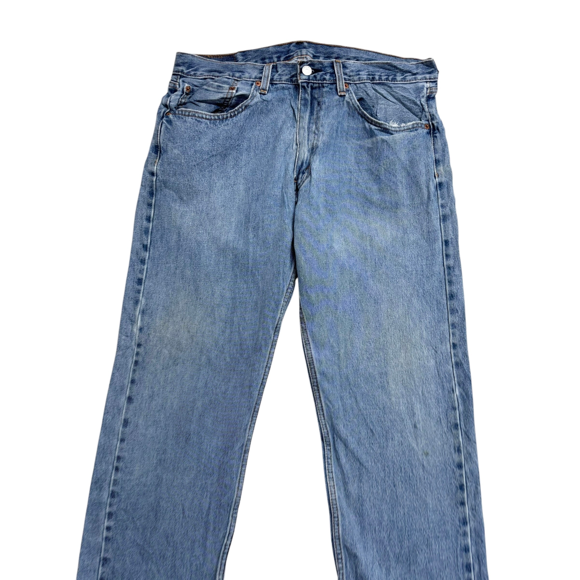 Levis 505 Jeans W36 L32 Mens Light Blue Regular Straight Fit Denim