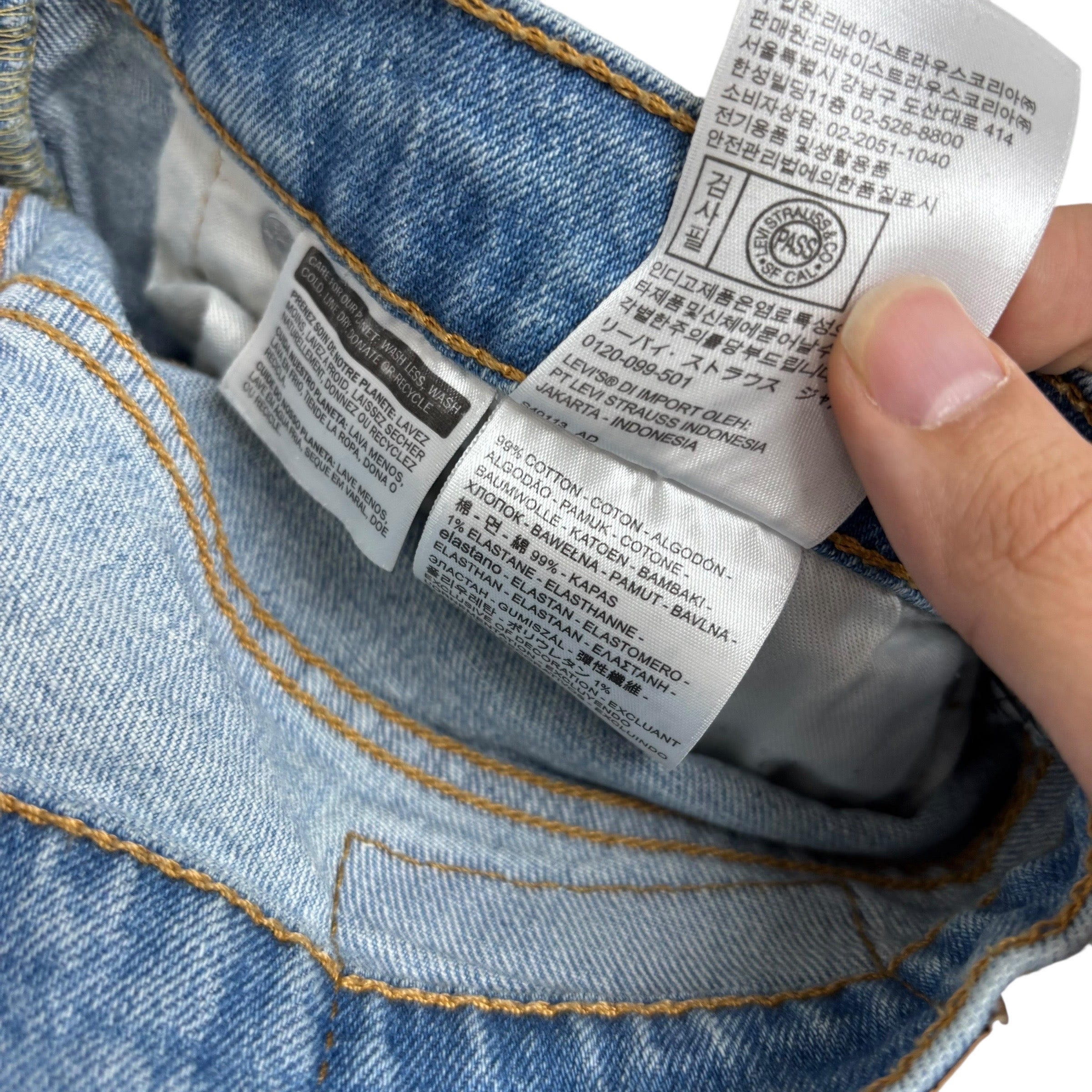 Levis 559 Jeans W31 L32 Mens Light Blue Regular Straight Fit Stretch Denim (F)