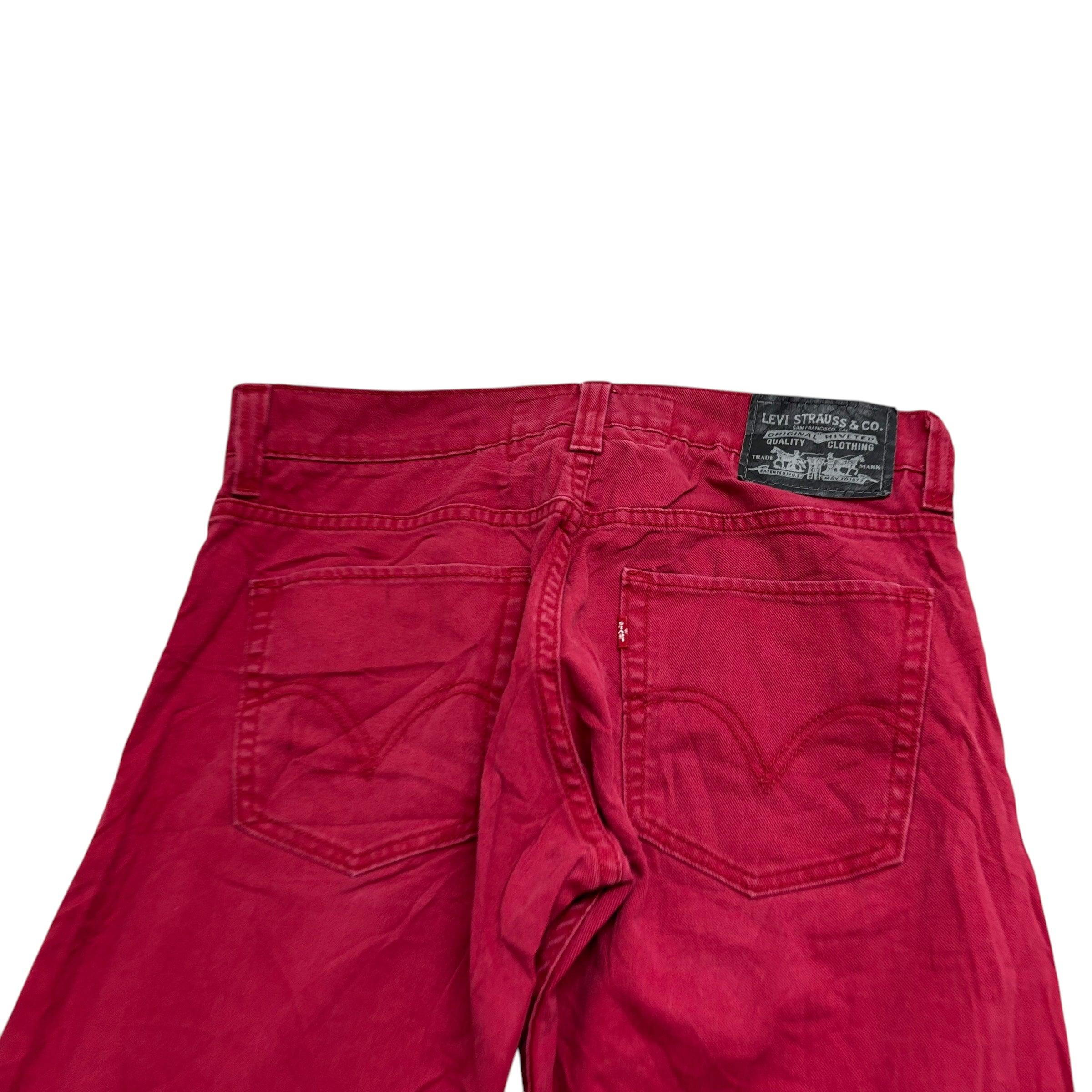 Levis 511 Jeans W32 L32 Mens Red Slim Fit Stretch Vintage Denim