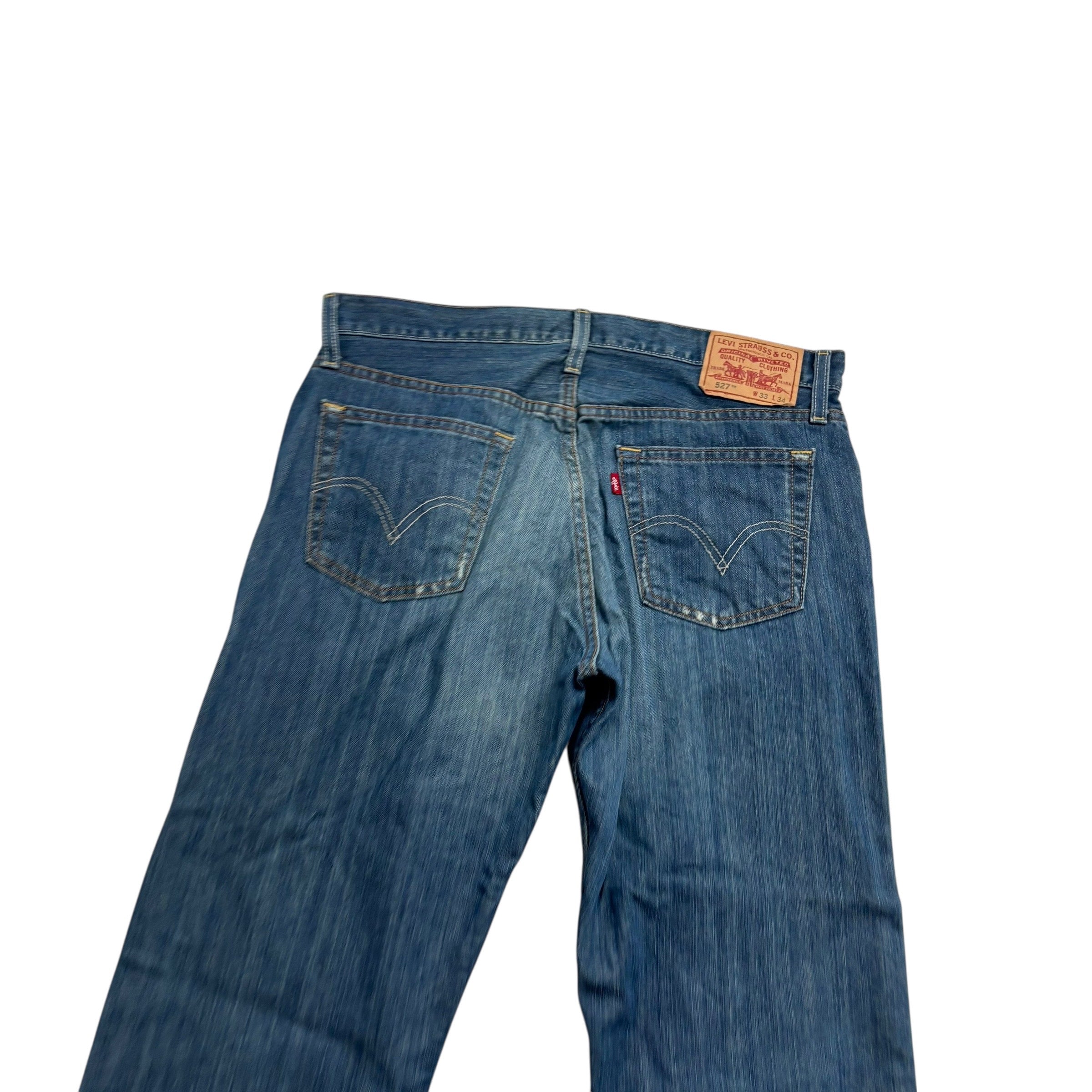 Levis 527 Jeans W33 L35 Mens Dark Blue Regular Bootcut Fit Vintage Denim (E)