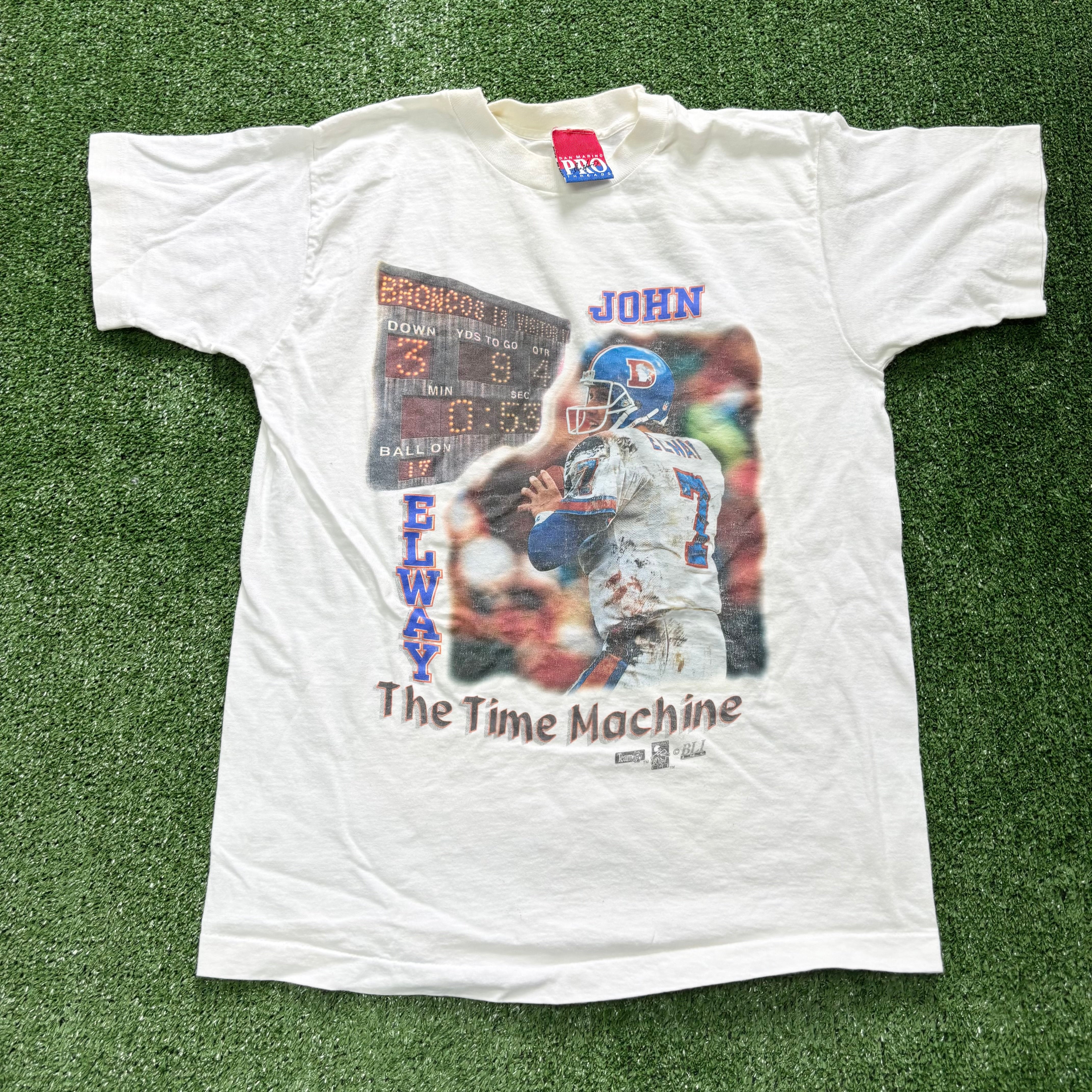 Vintage T Shirt Mens Small White Single Stitch Graphic Print 90s USA NFL