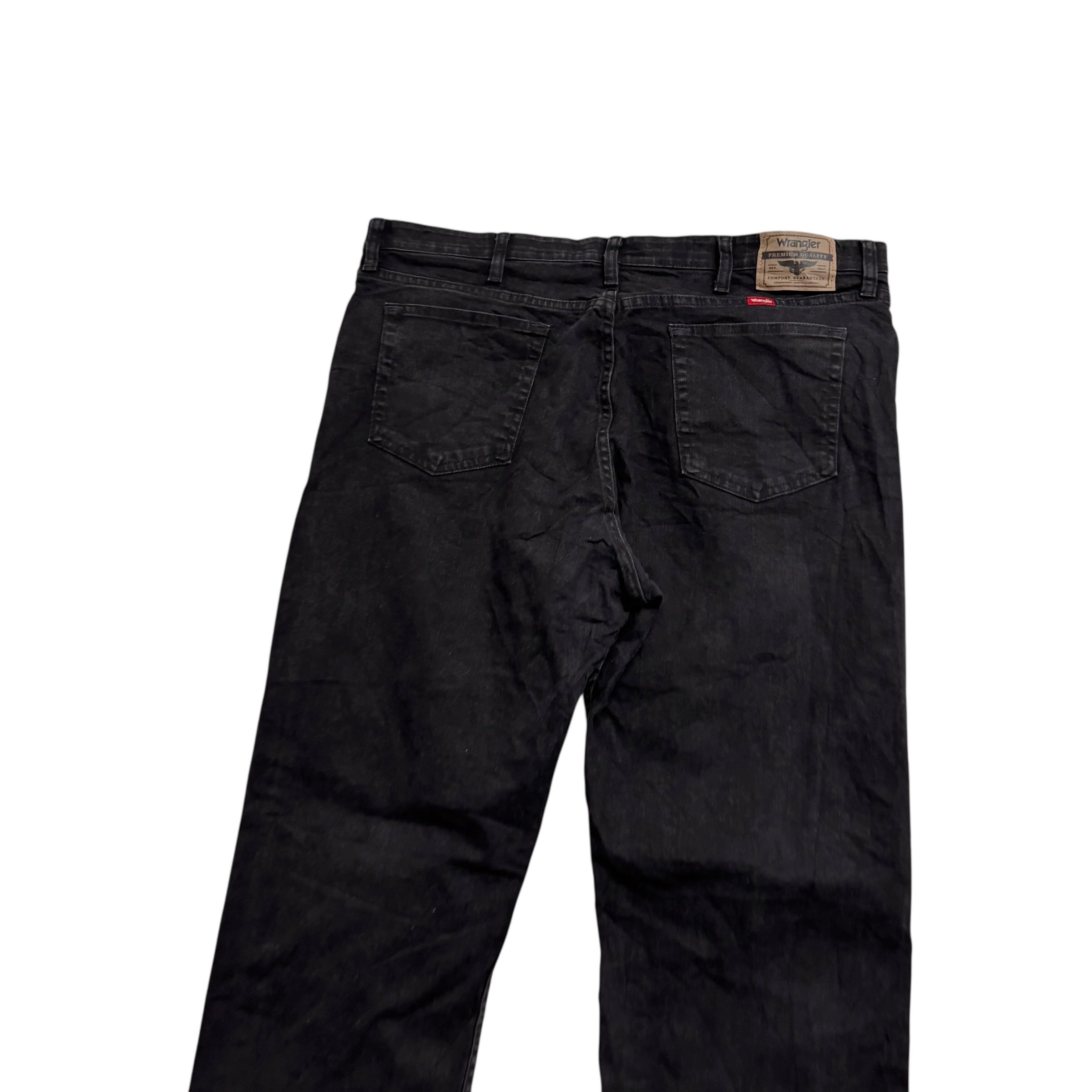 Wrangler Jeans W40 L32 Mens Black Regular Straight Fit Stretch Denim (E)