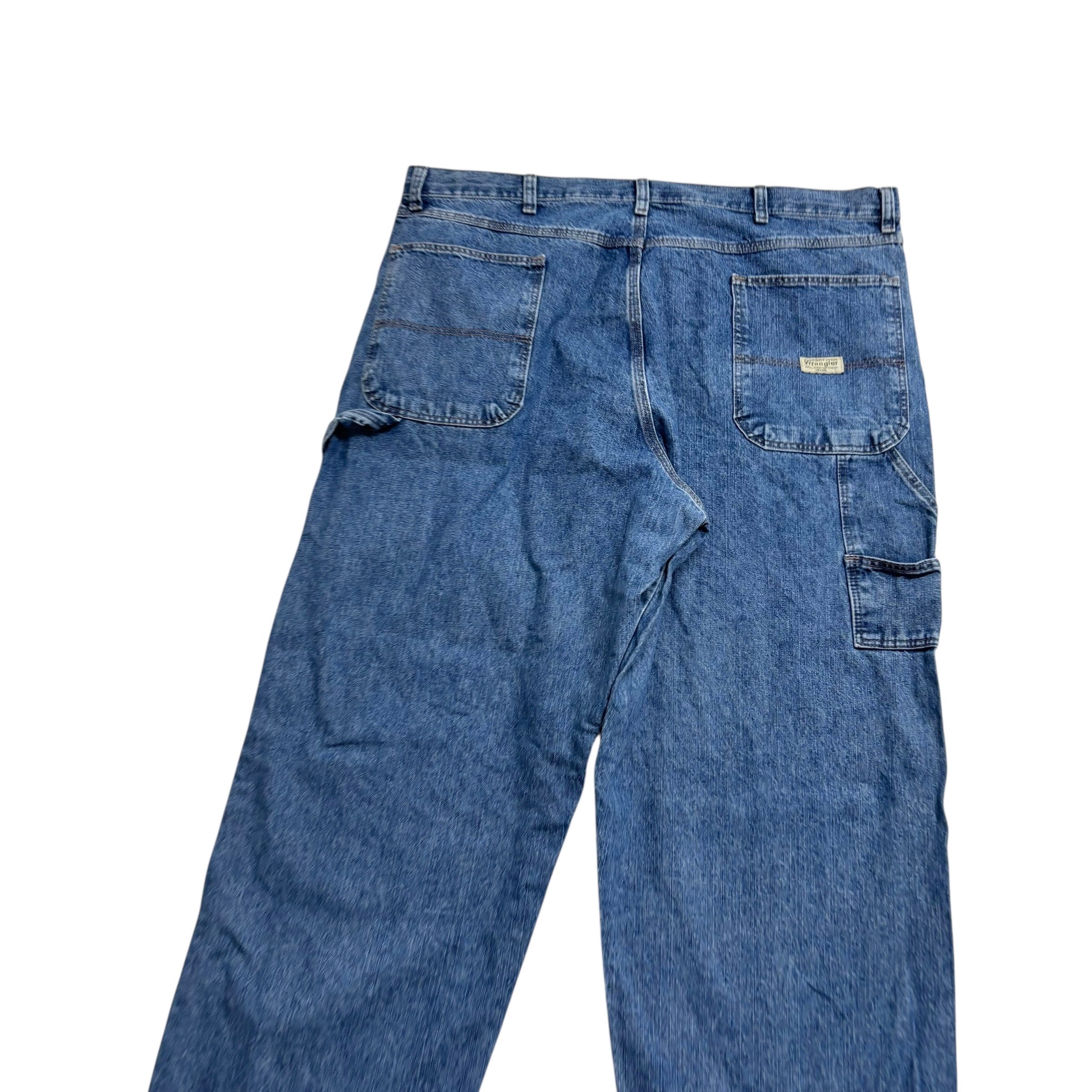 Wrangler Carpenter Jeans W40 L32 Mens Mid Blue Baggy Relaxed Fit Denim