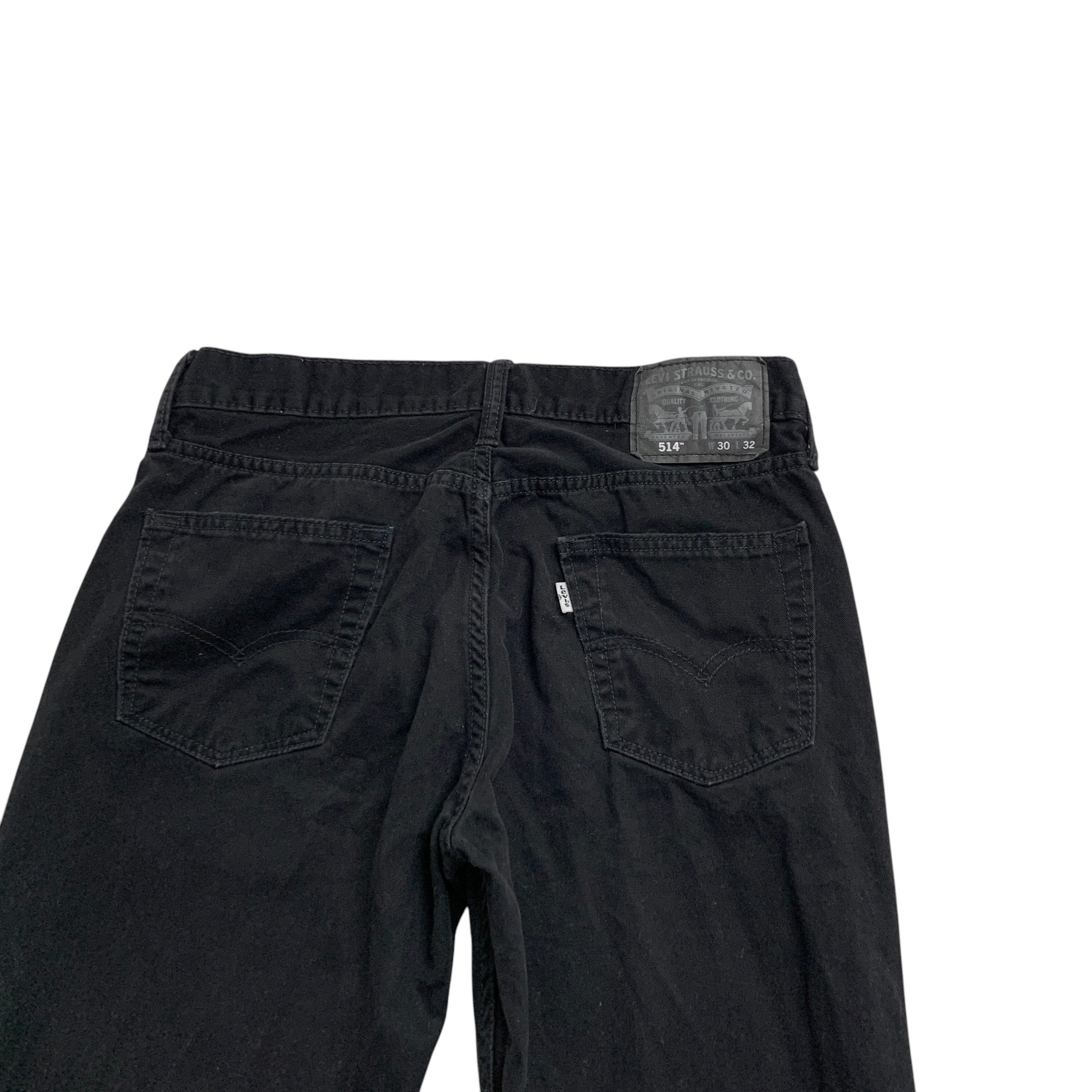 Levis 514 Trousers W30 L32 Mens Black Regular Straight Fit Cotton Pants