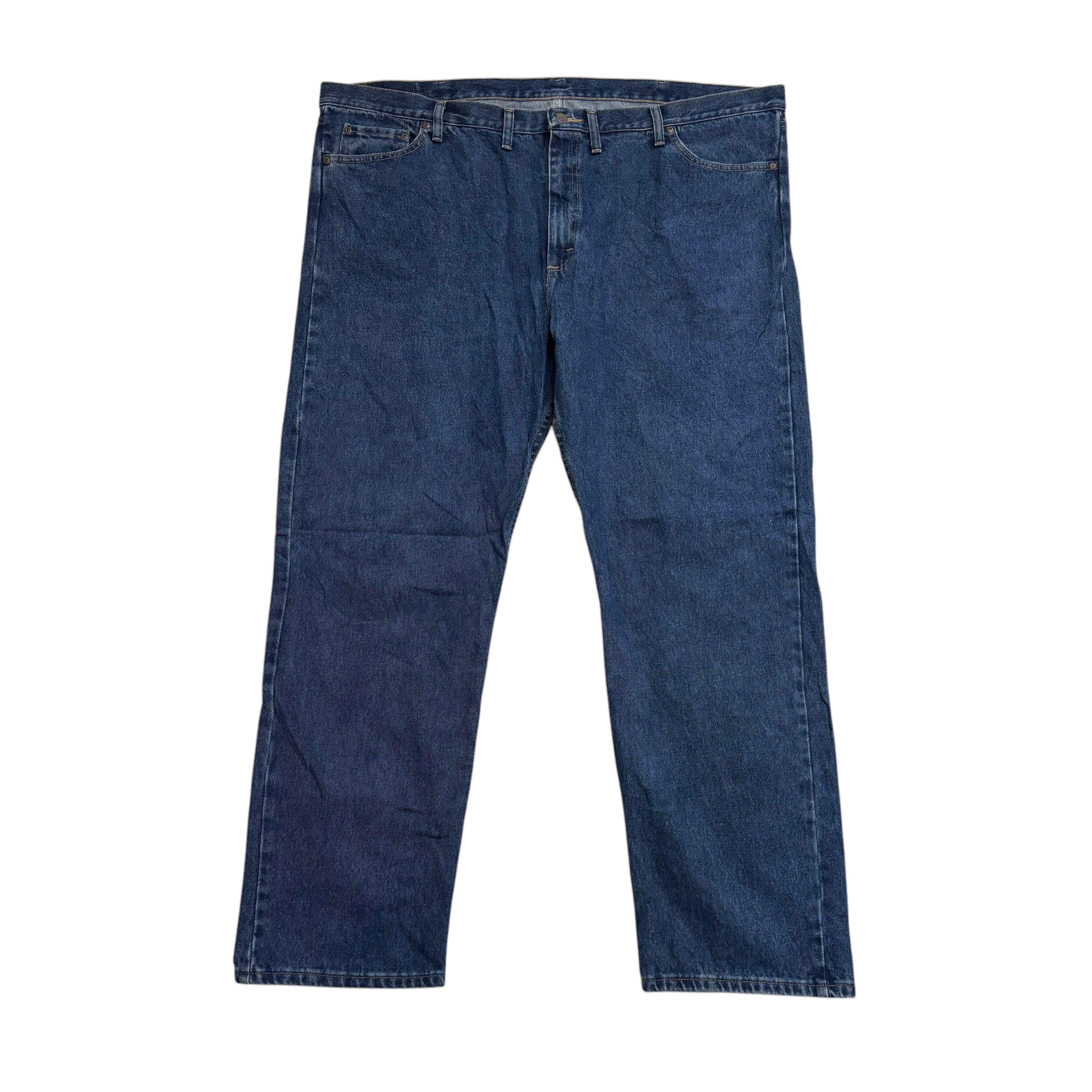 Wrangler Jeans W48 L32 Mens Dark Blue Relaxed Straight Fit Baggy Denim (E)