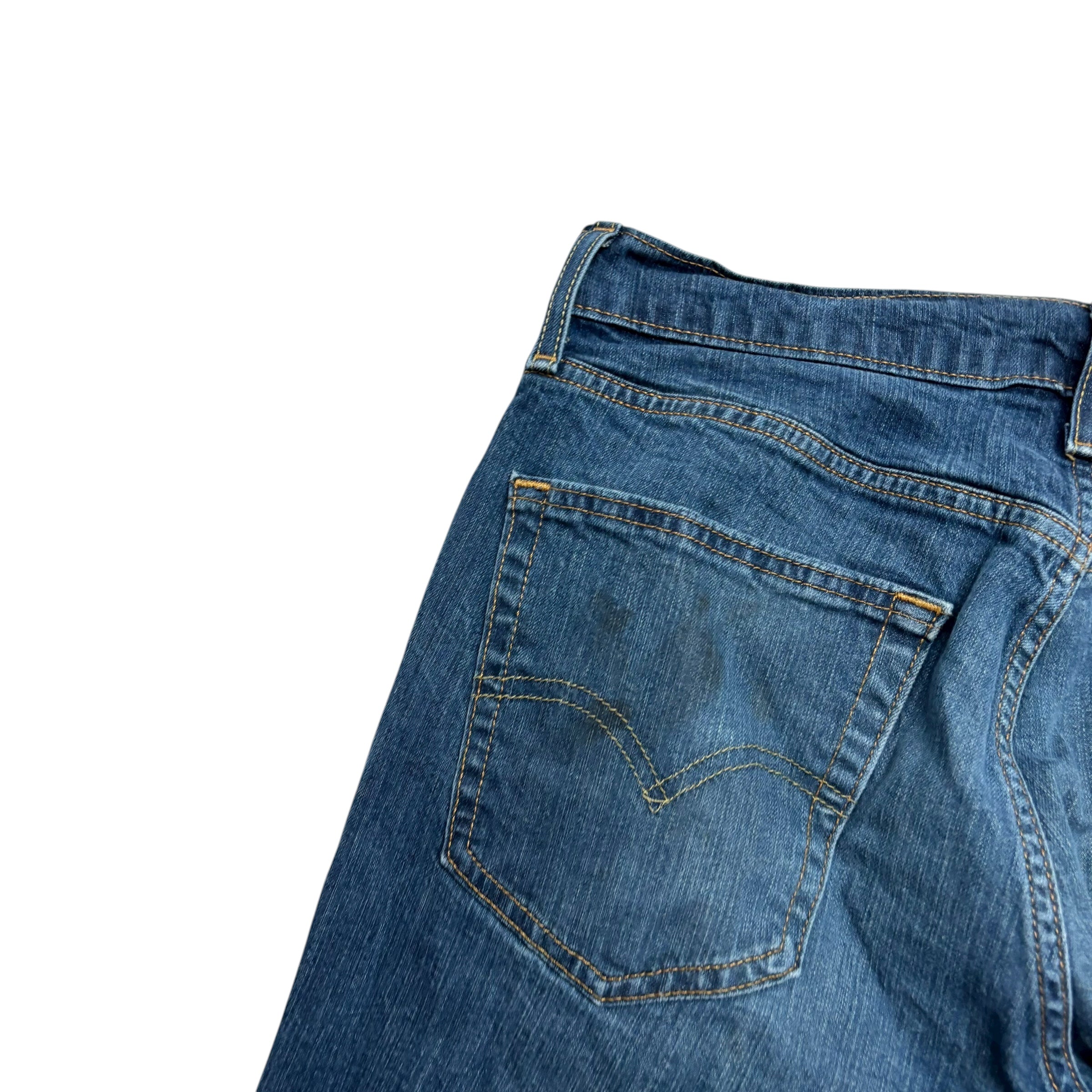 Levis 541 Jeans W32 L31 Mens Dark Blue Athletic Tapered Fit Stretch Denim (F)