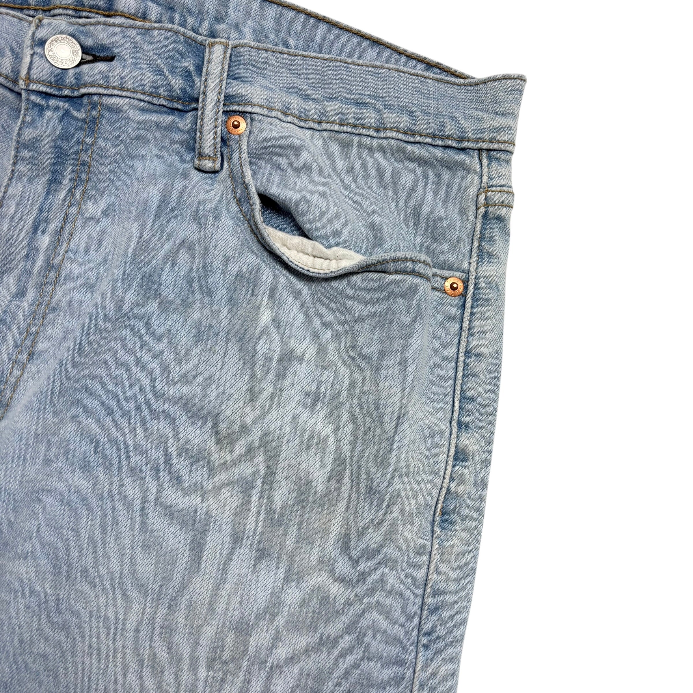 Levis 513 Jeans W36 L30 Mens Light Blue Slim Straight Fit Stretch Denim