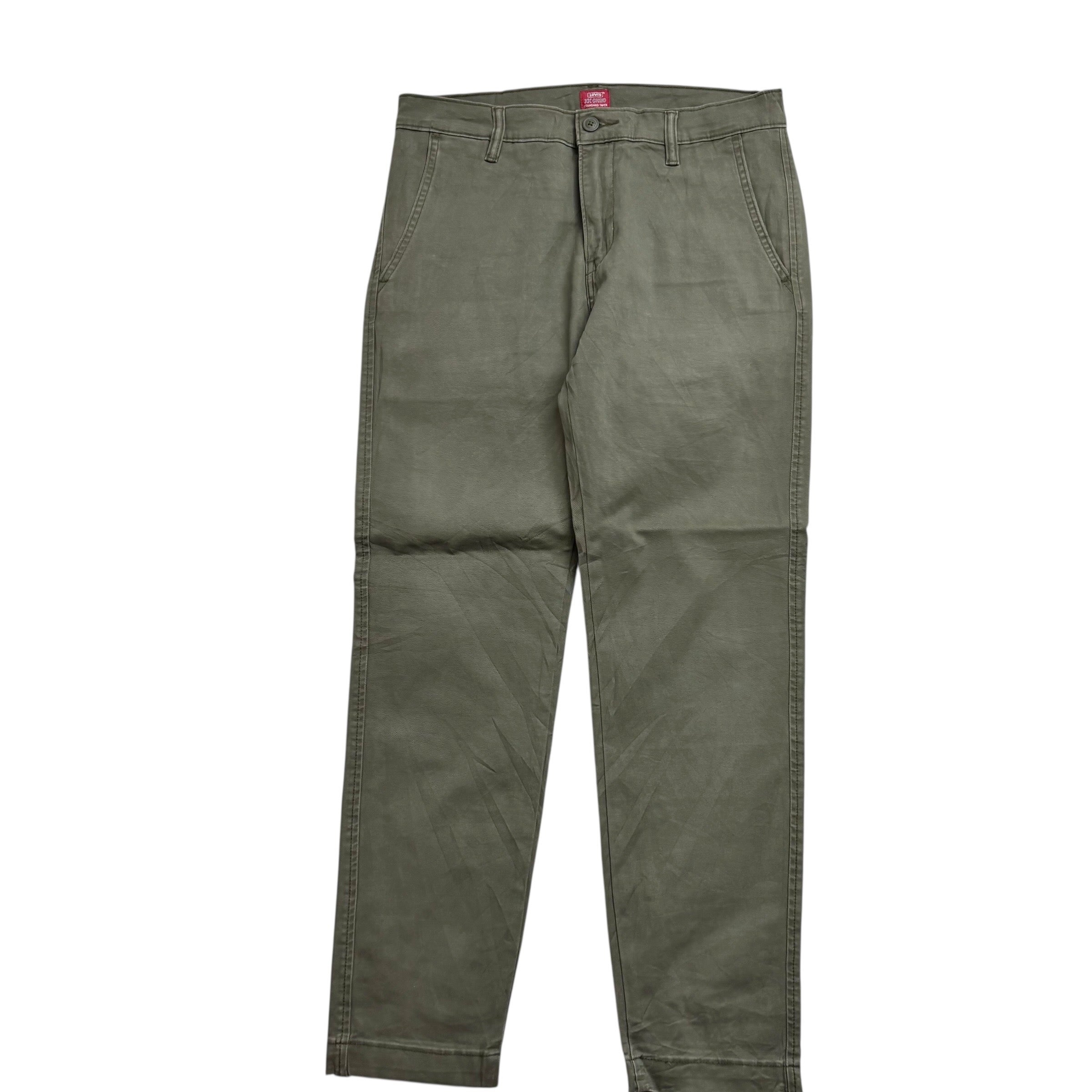 Levis XX Chino Trousers W30 L30 Mens Green Regular Tapered Fit Stretch
